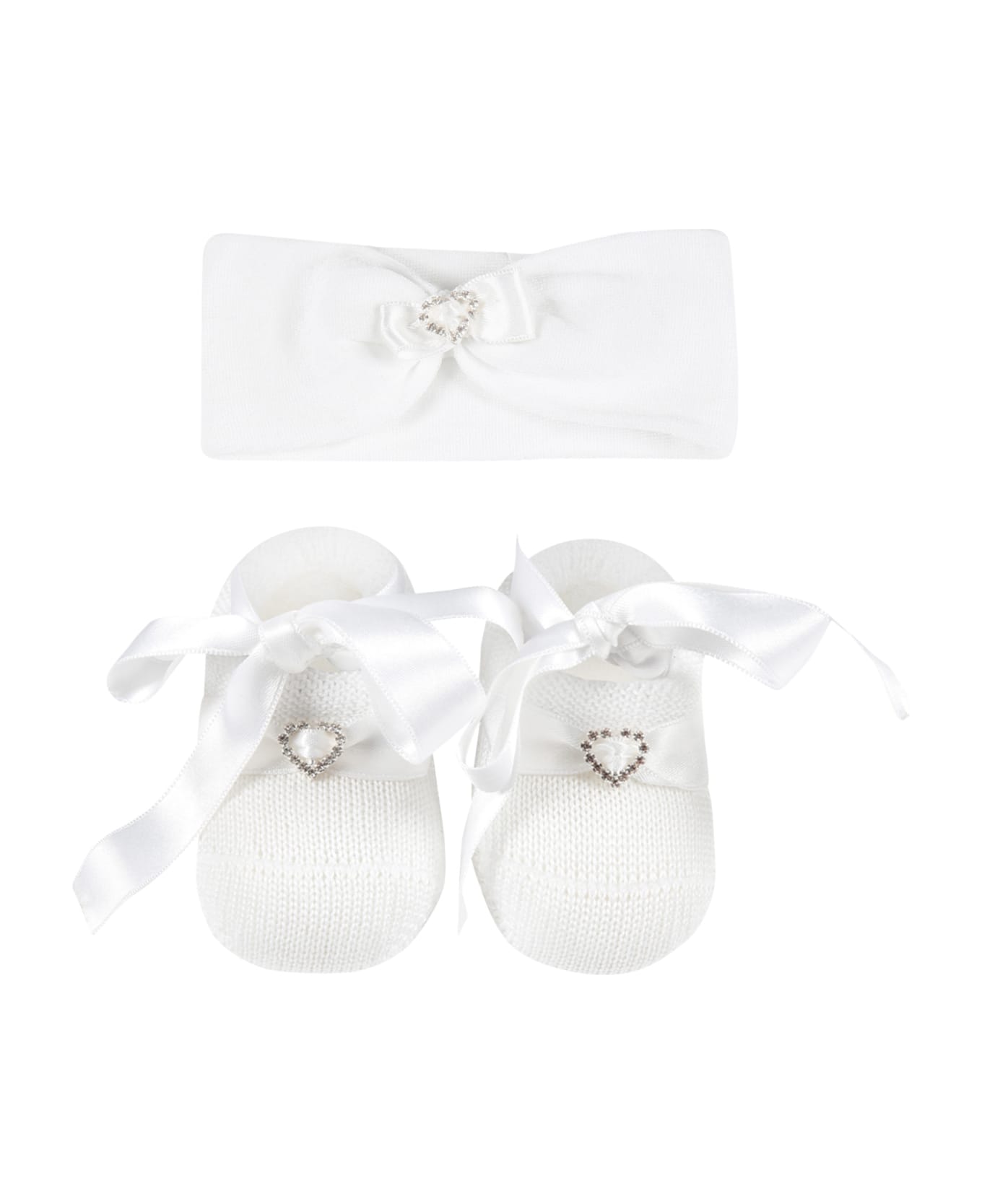 La Perla White Set For Baby Girl - White
