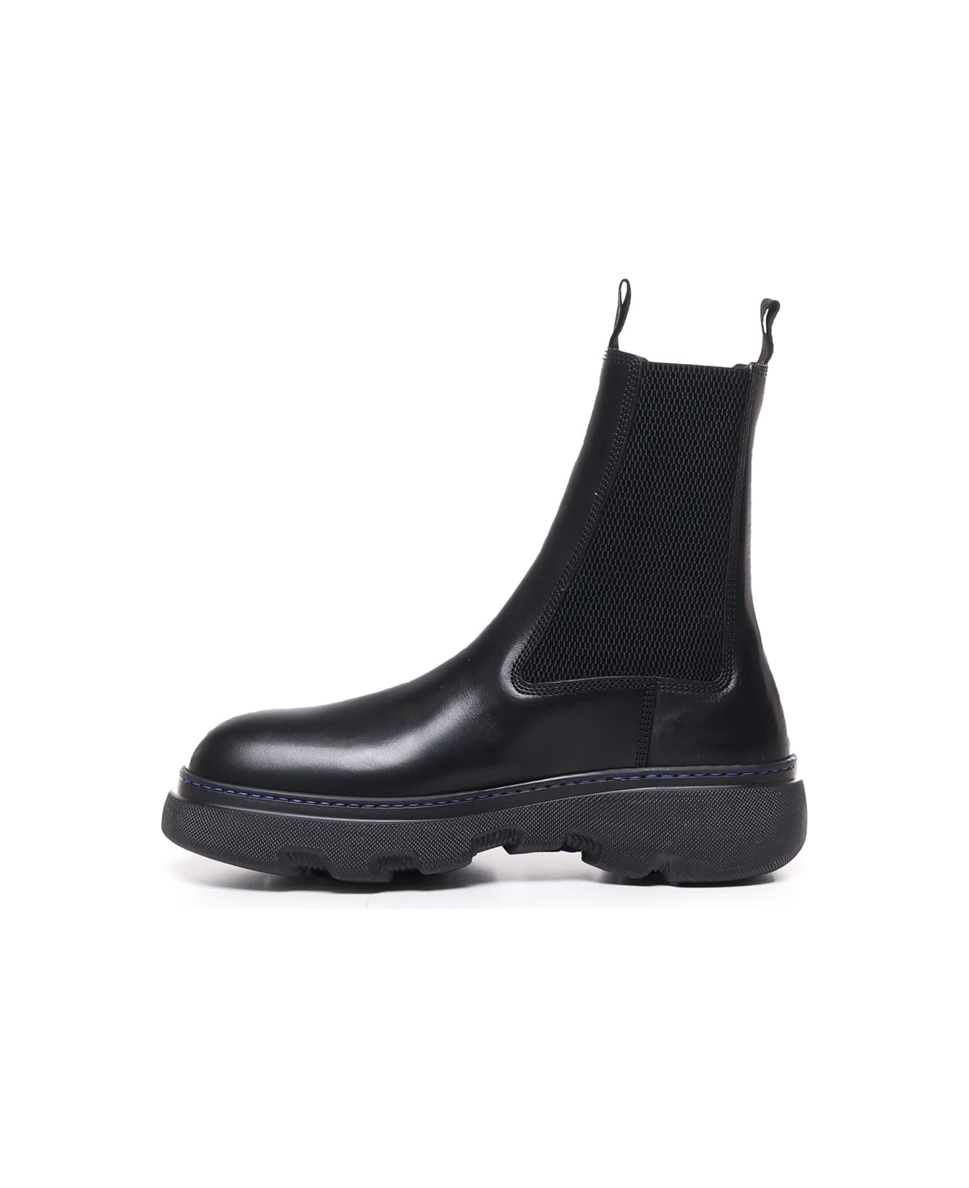 Burberry Leather Creeper Chelsea Boots - Black