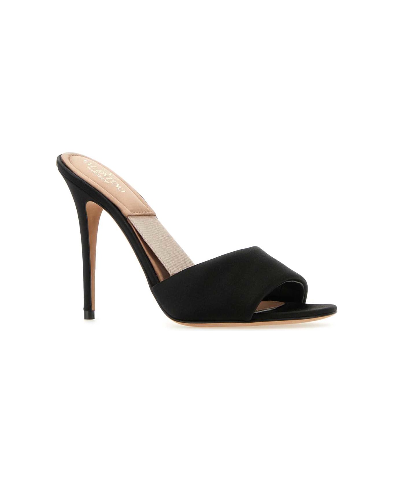 Valentino Garavani Black Satin Mules - NERO