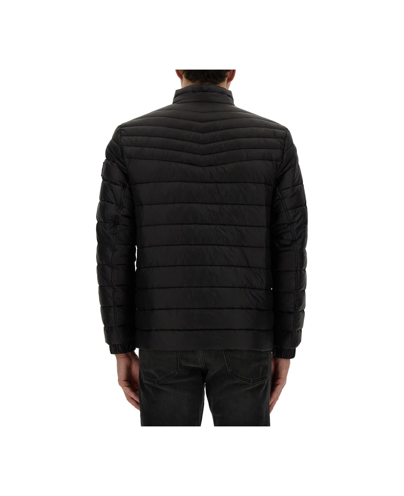 Hugo Boss Down Jacket With Logo - BLACK