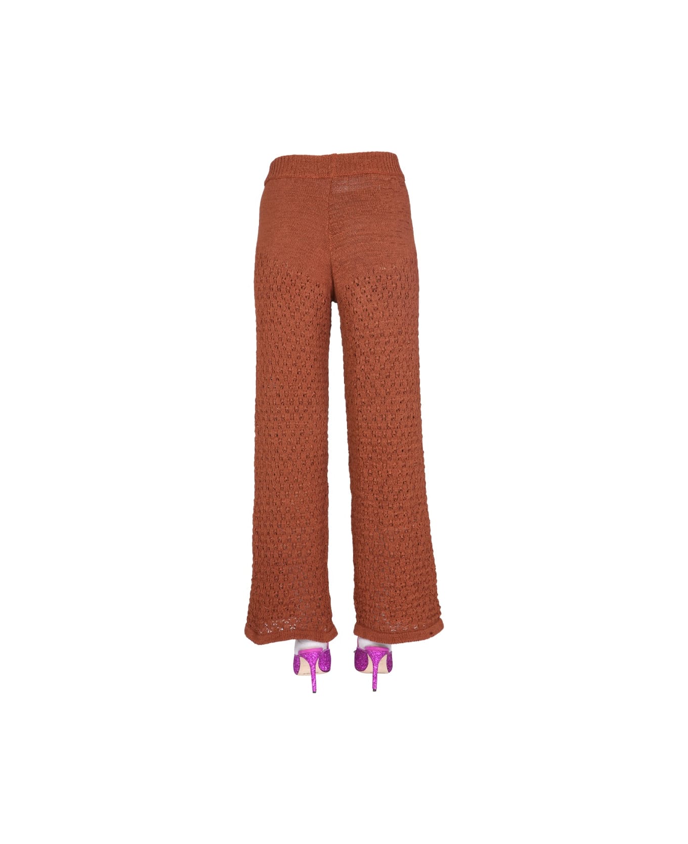 Rotate by Birger Christensen "calla" Knit Trousers - BROWN