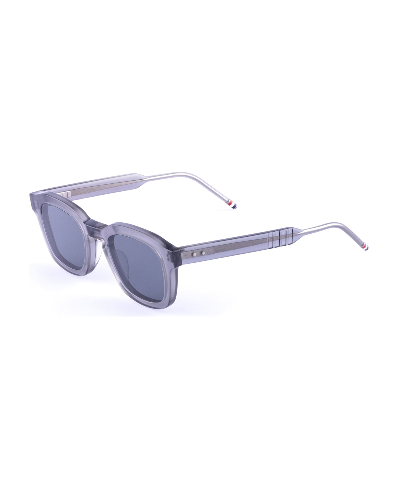 Thom Browne Rectangular - Satin Crystal Grey Sunglasses - grey