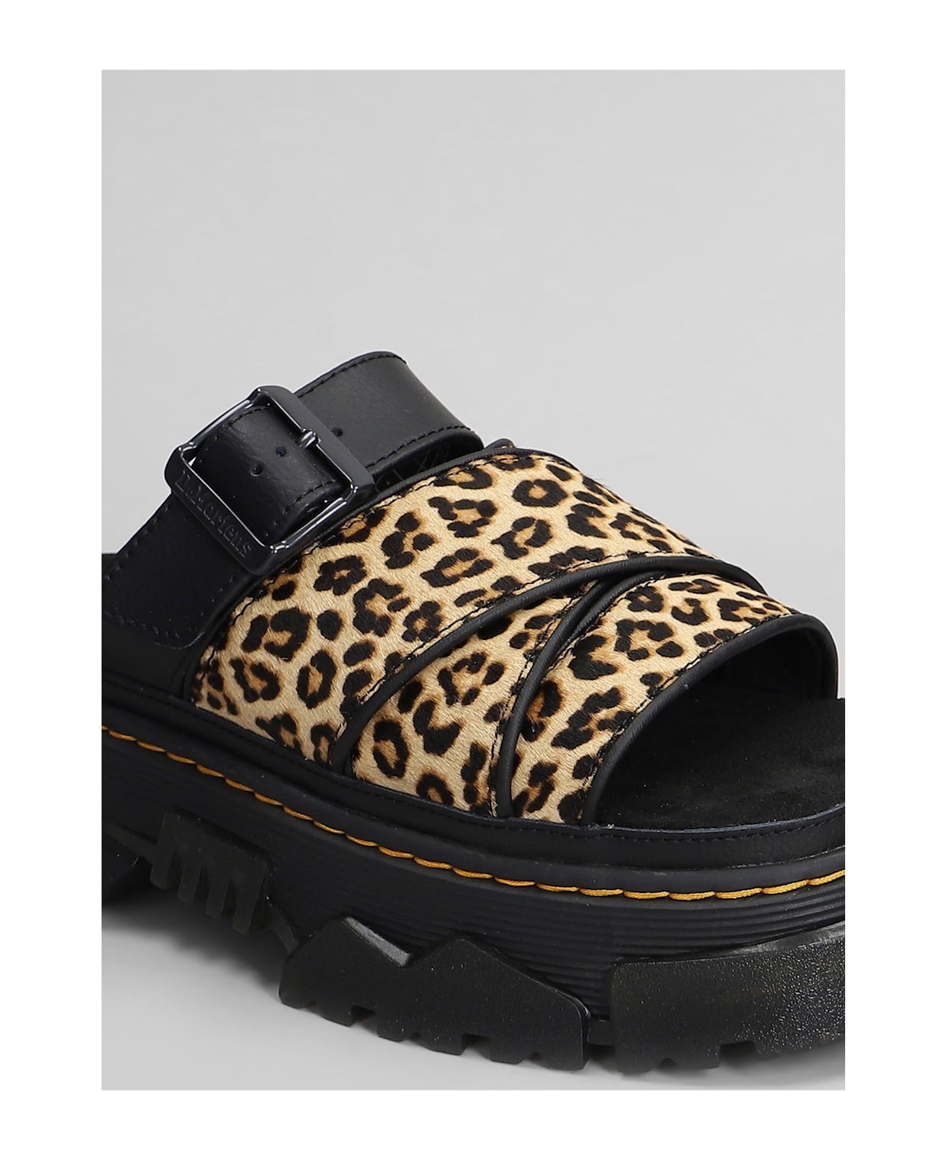 Dr. Martens Mattison Slide Slipper-mule In Black Leather - black