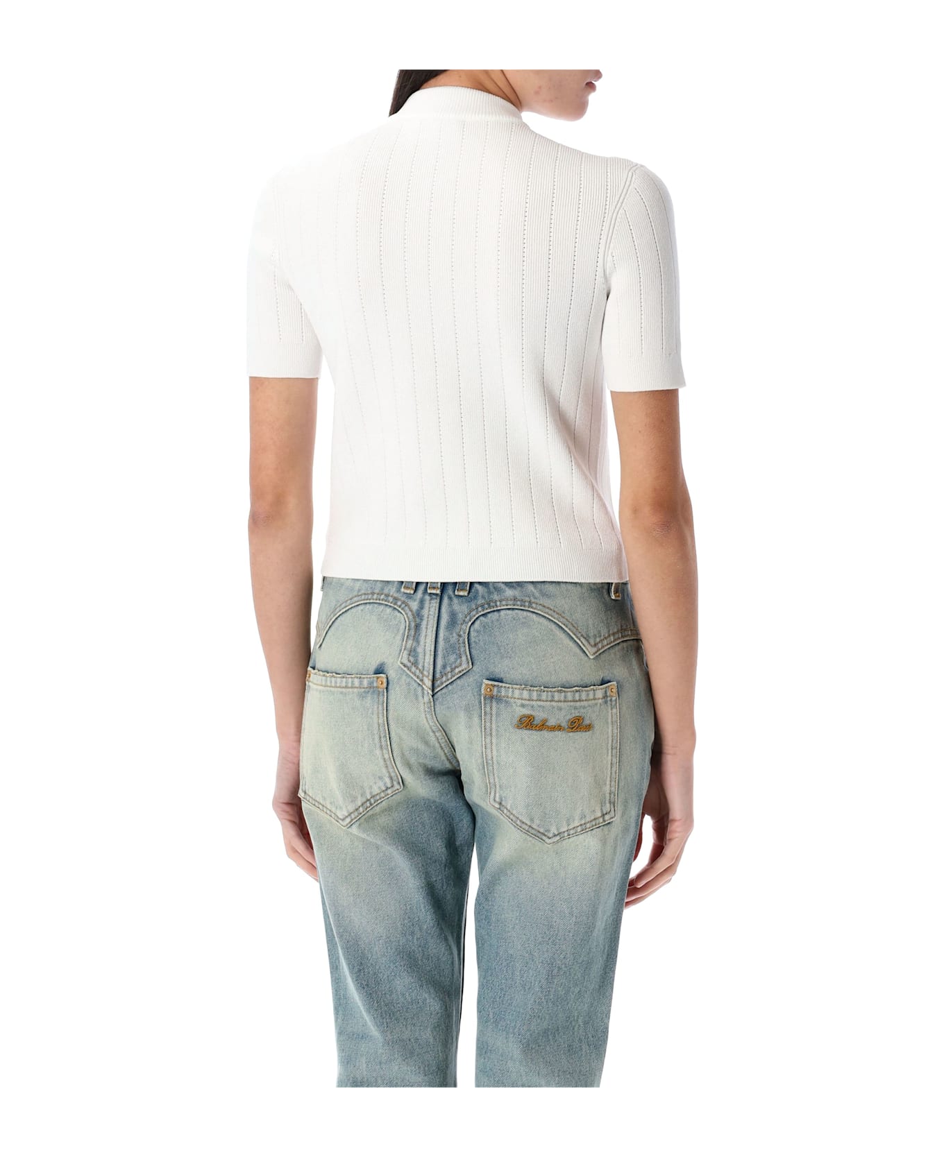 Balmain 4-pocket Knitted Cardigan - WHITE