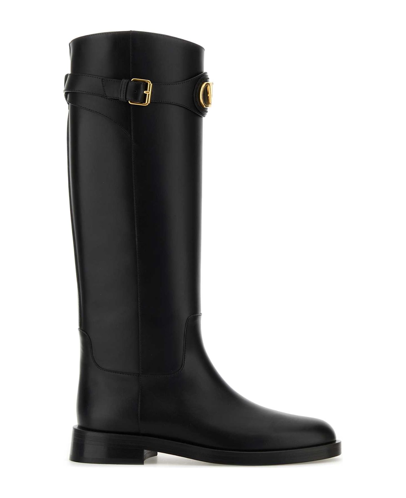 Valentino Garavani Black Leather Vlogo Signature Boots - NERO