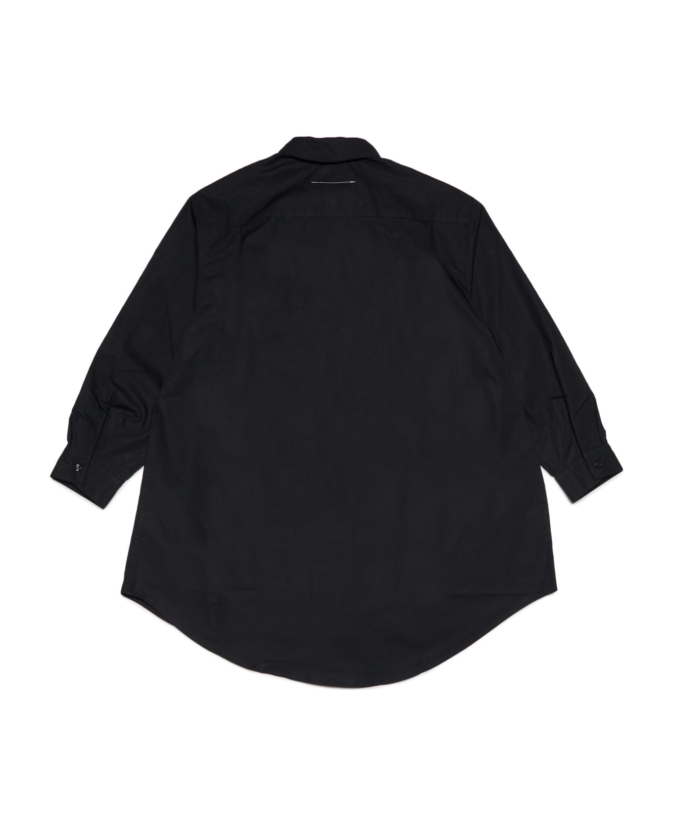 MM6 Maison Margiela Mm6d80u Dress Maison Margiela 'a-shape' Poplin Shirt Dress With Logo - Black