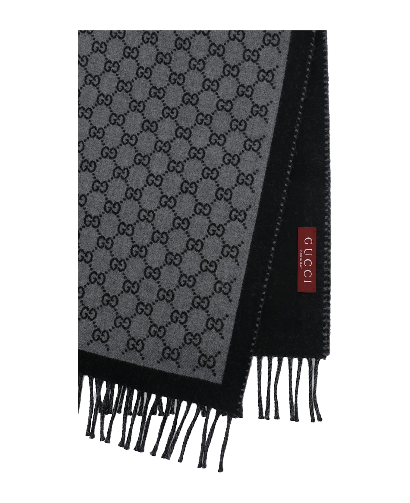 Gucci Gg Logo Scarf - Grey