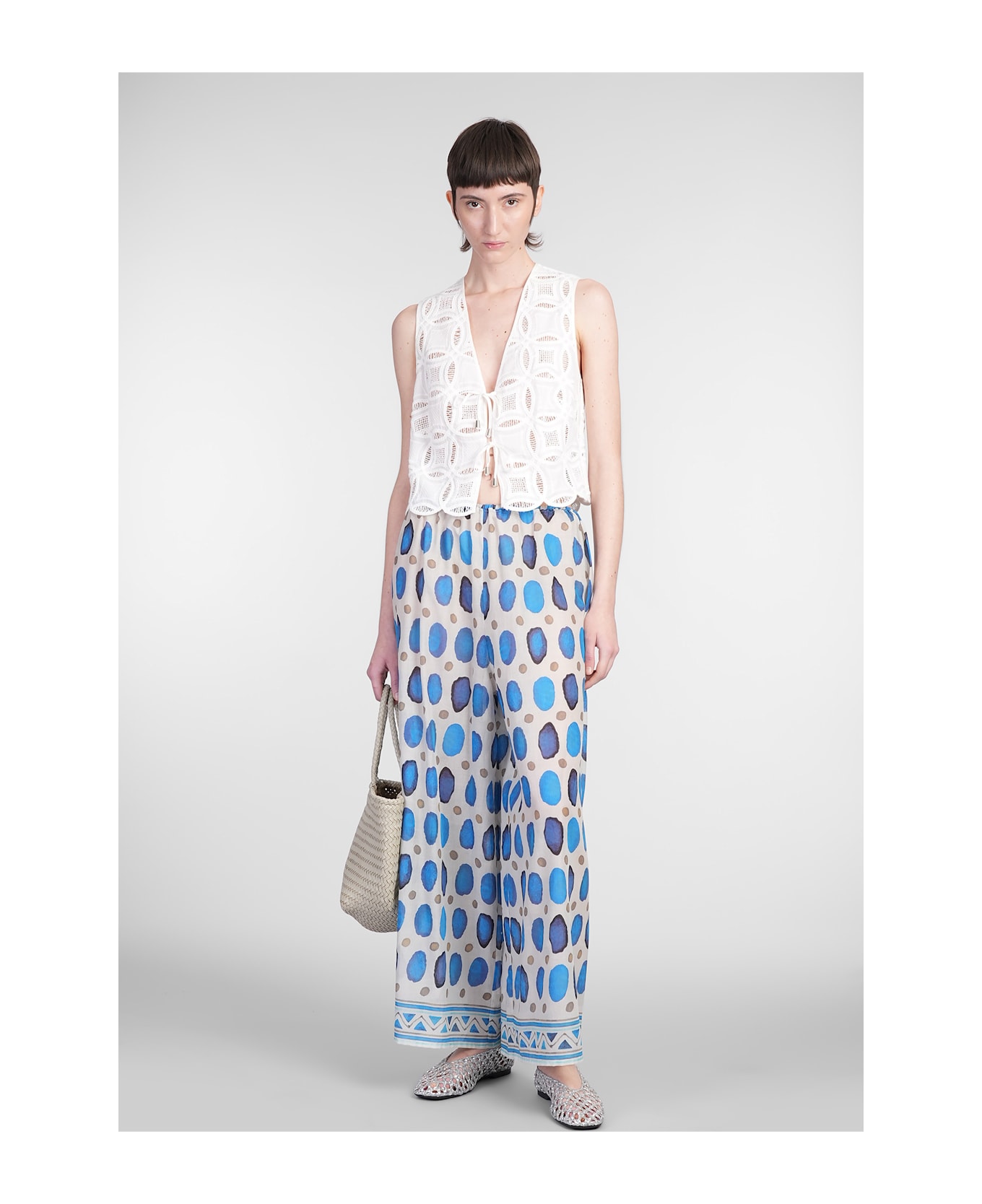Holy Caftan Vivi Vest In White Cotton - white