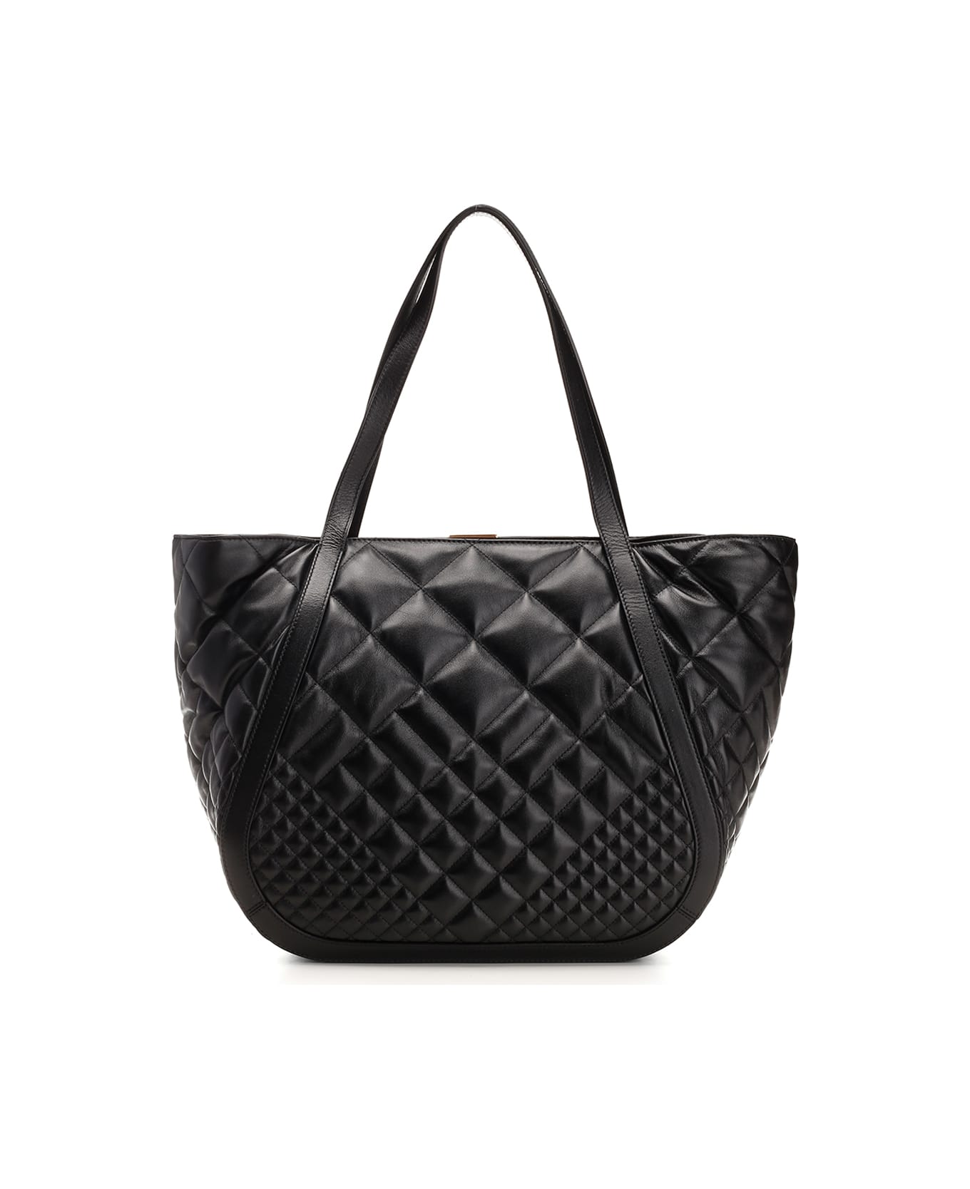 Versace Quilted Leather Tote - black
