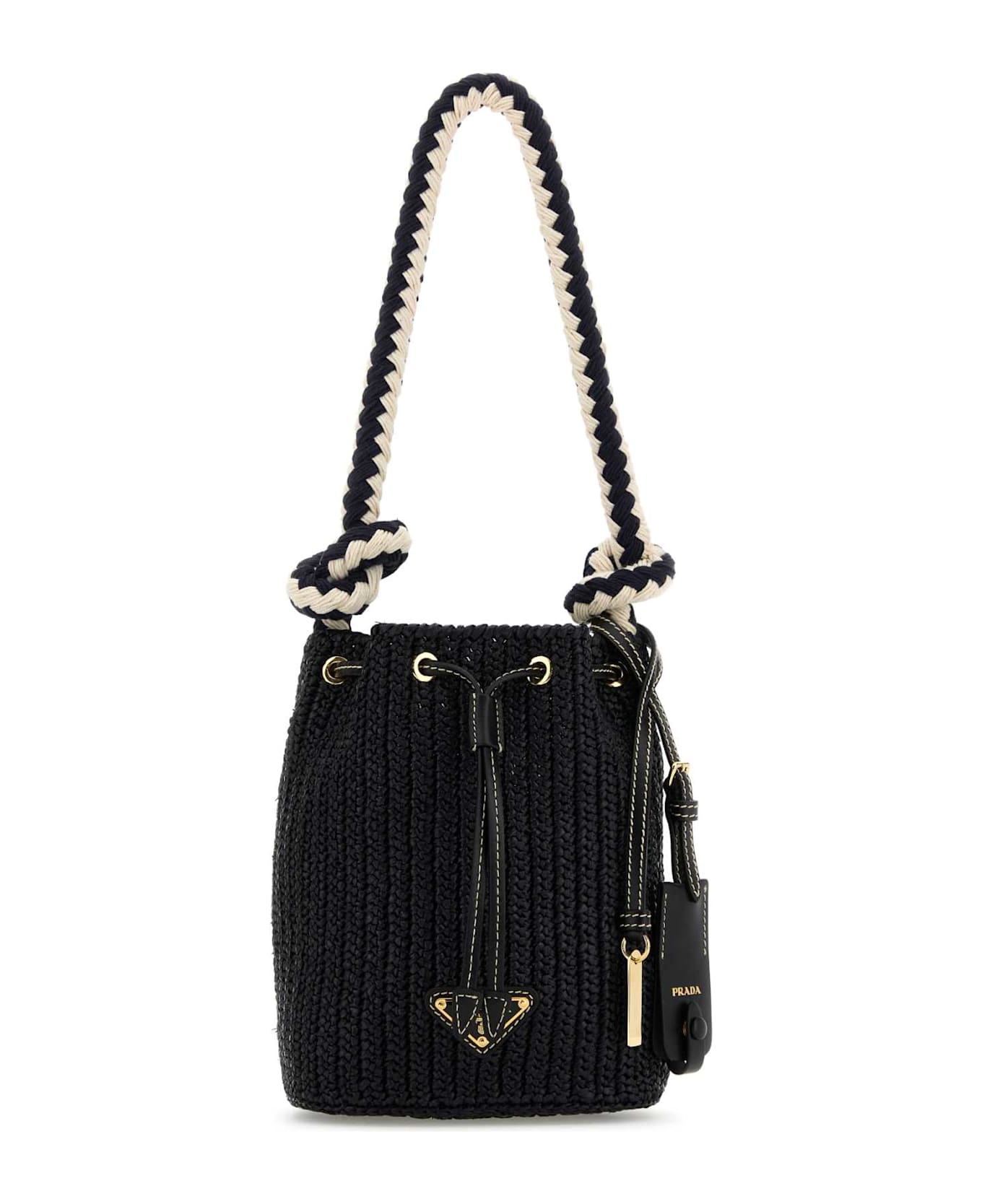 Prada Black Crochet Mini Bucket Bag - NERO