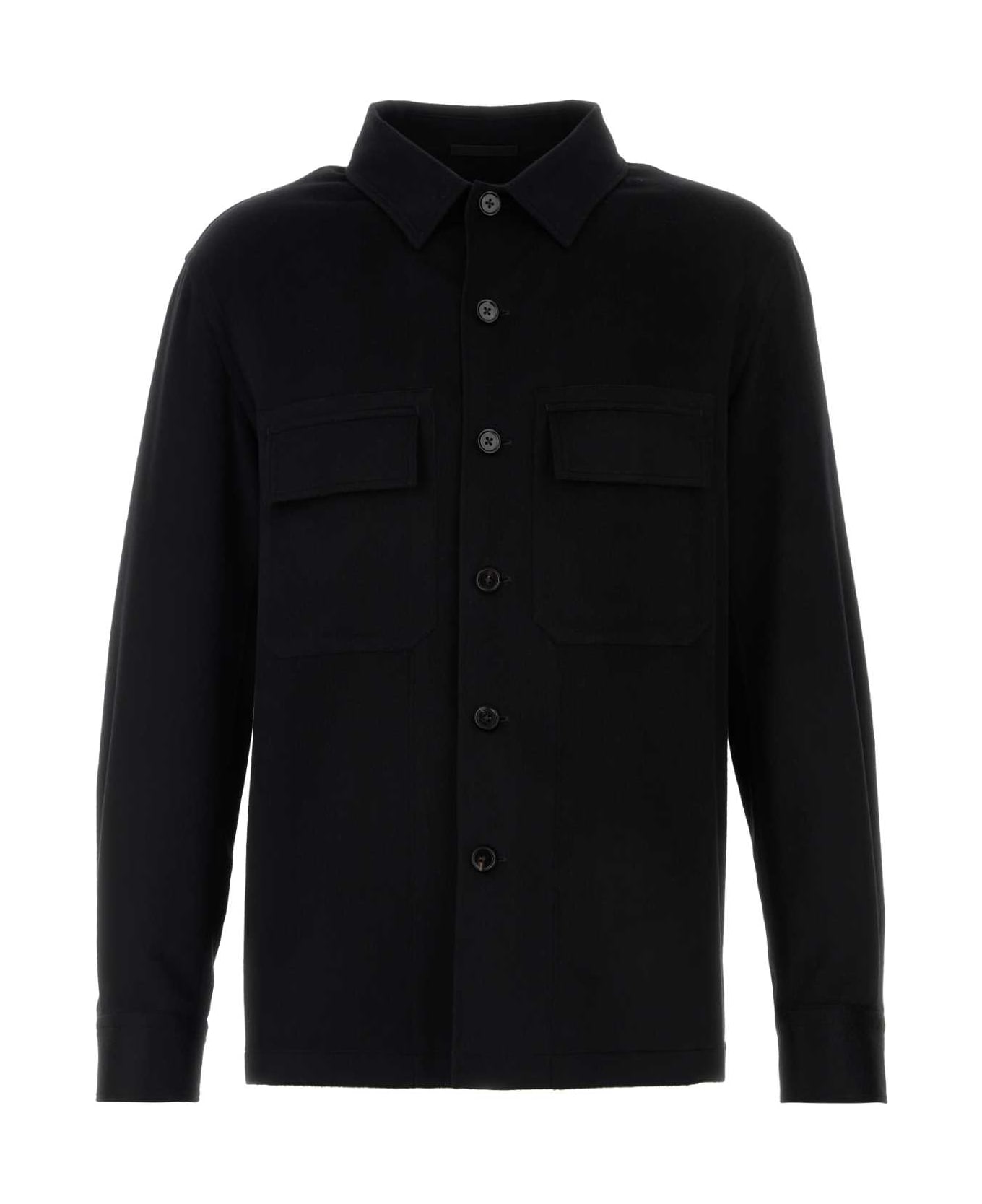 Zegna Black Cashmere Shirt - BLACK