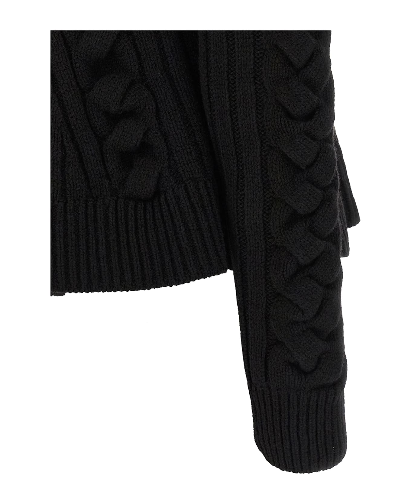 Alexander McQueen Braided Wool Cardigan - Black  