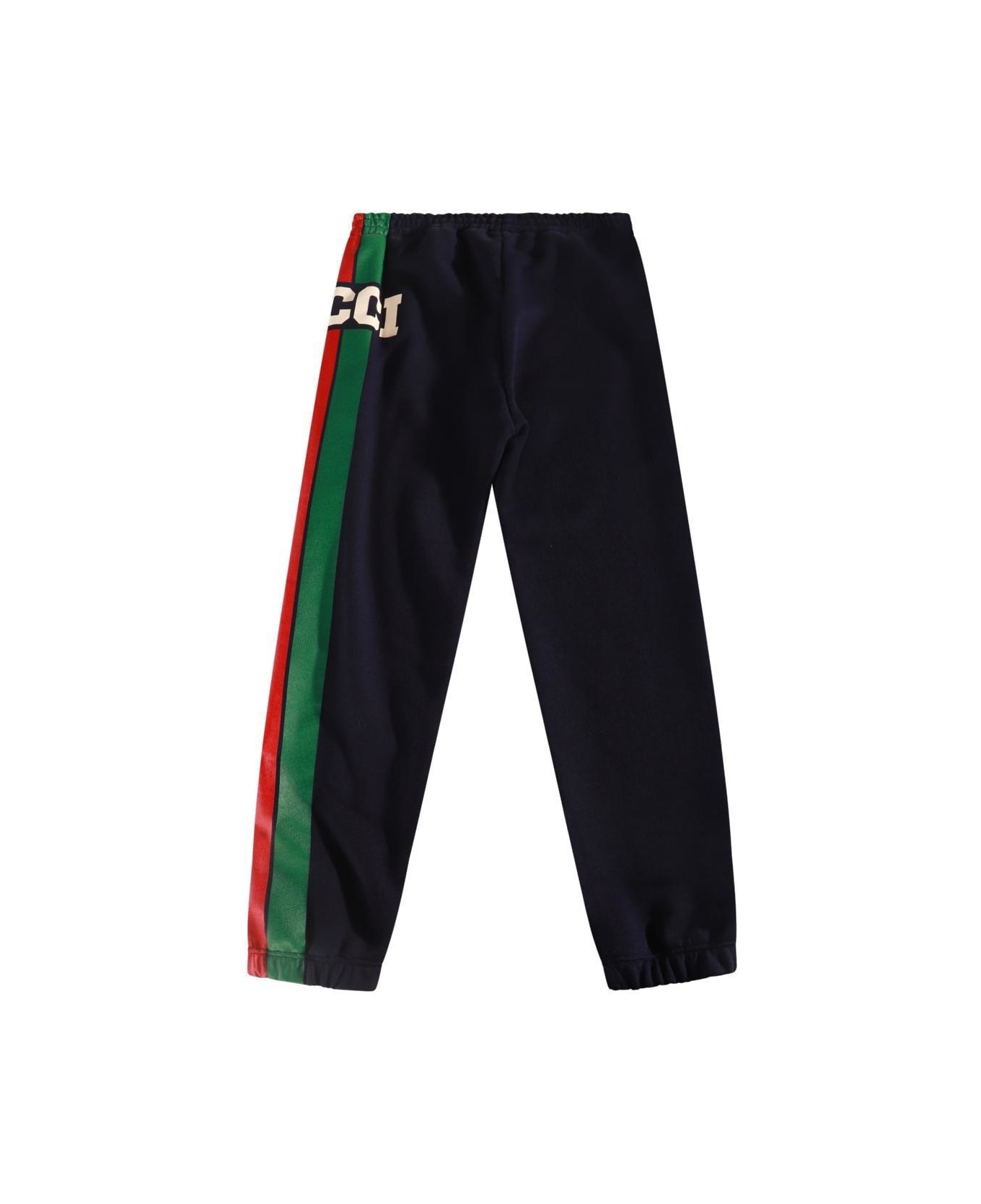 Gucci Logo Printed Straight Leg Track Pants - Blue