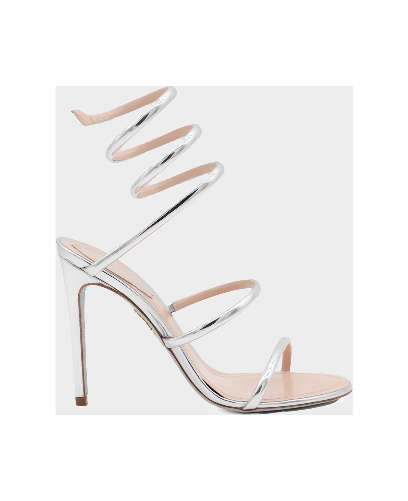 René Caovilla Silver Leather Sandals - Silver