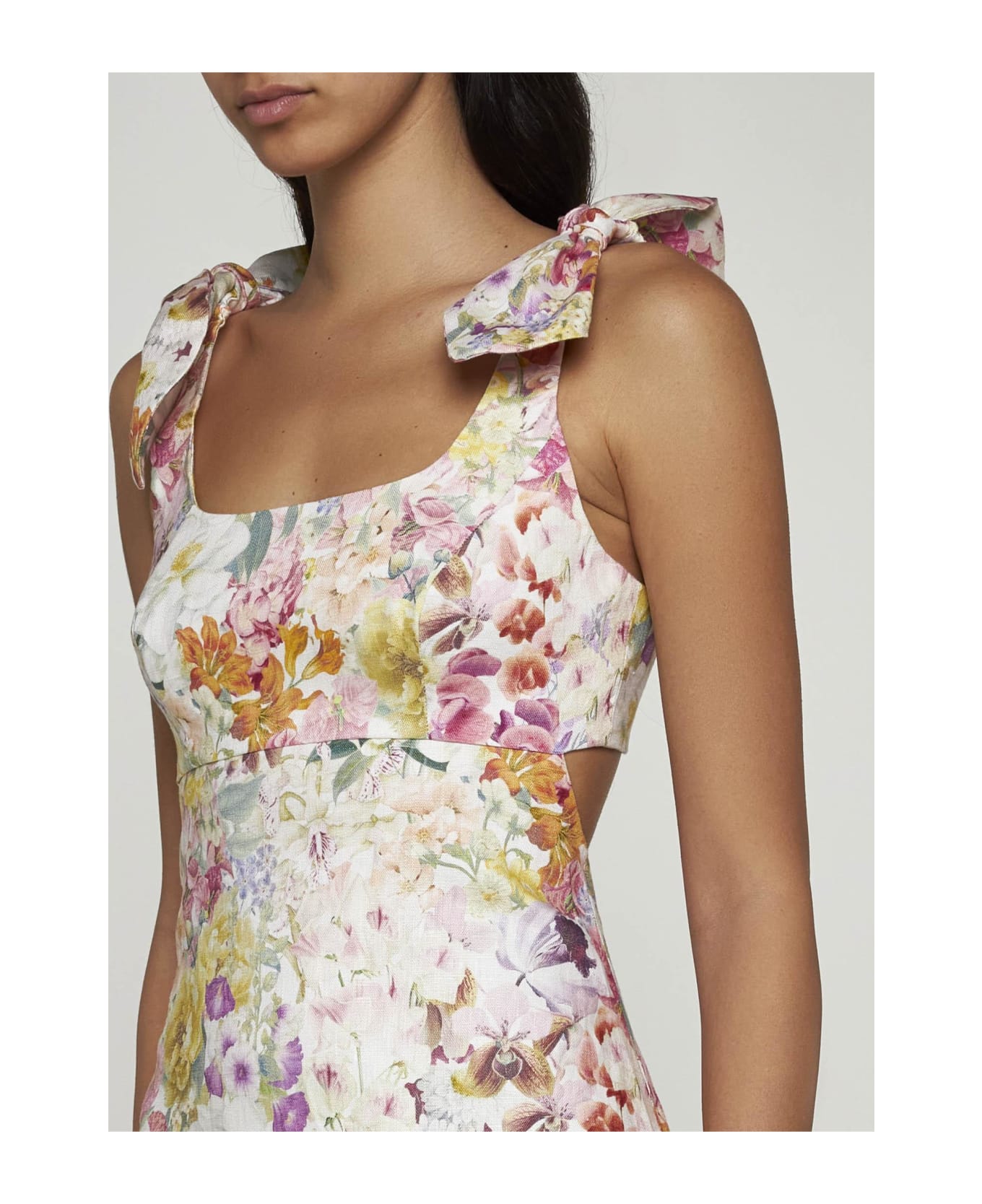 Zimmermann Harmony Print Linen Midi Dress - Multicolor ワンピース＆ドレス