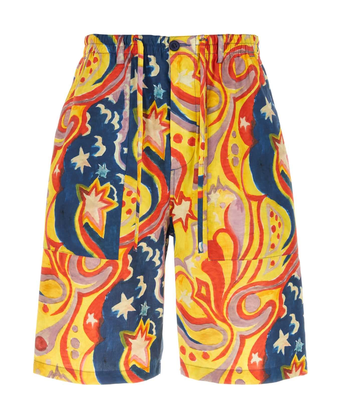 Marni Printed Poplin Bermuda Shorts - GPB56