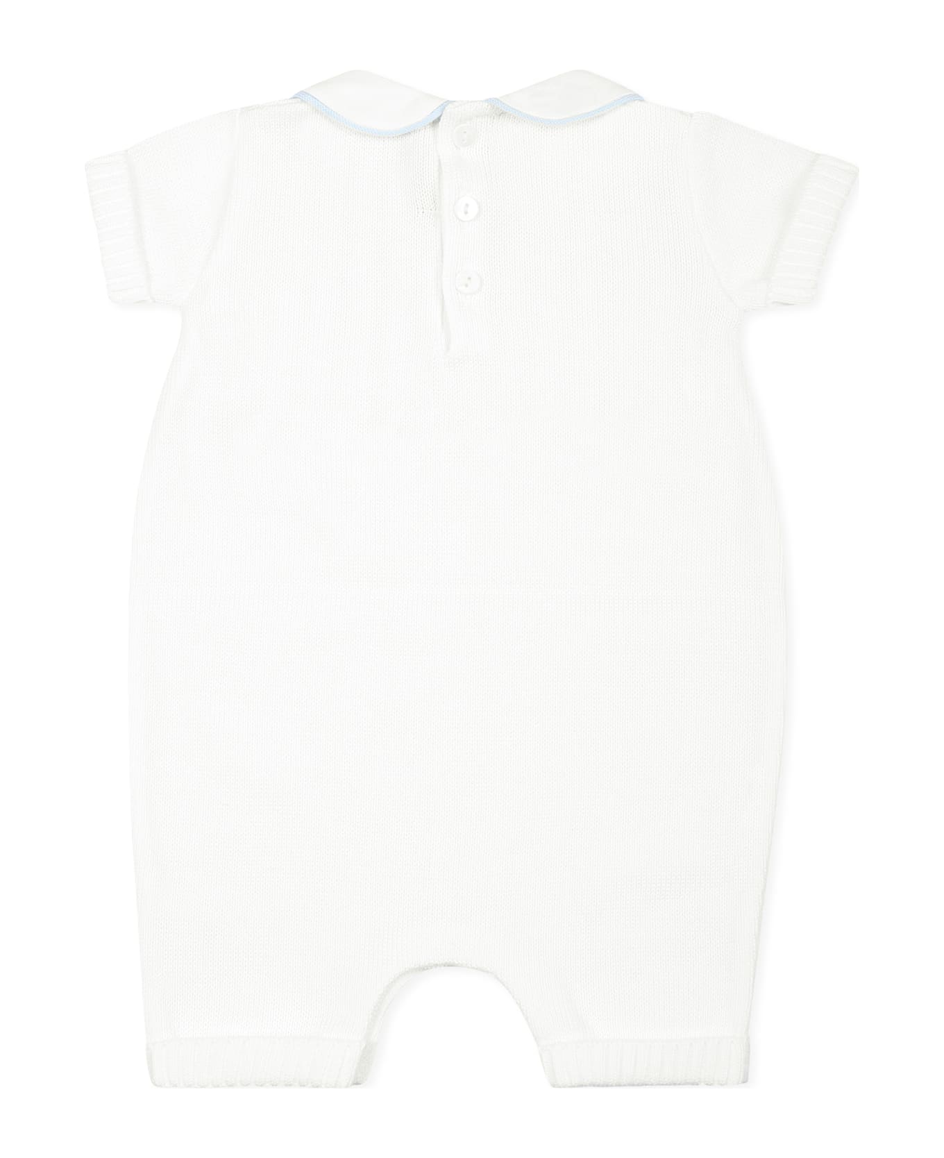 Little Bear White Romper For Baby Boy - White