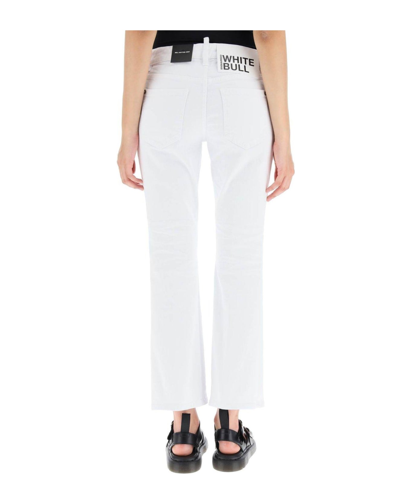 Dsquared2 Bootcut High-waist Cropped Trousers - BIANCO