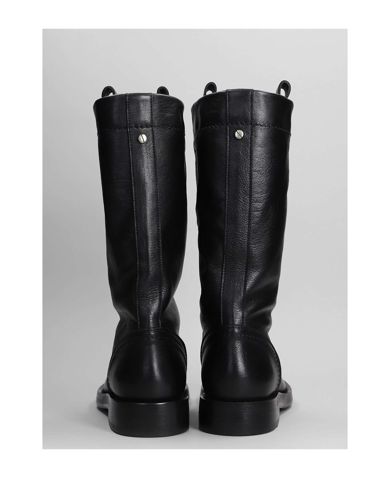Ann Demeulemeester Bente Low Heels Boots In Black Leather - black