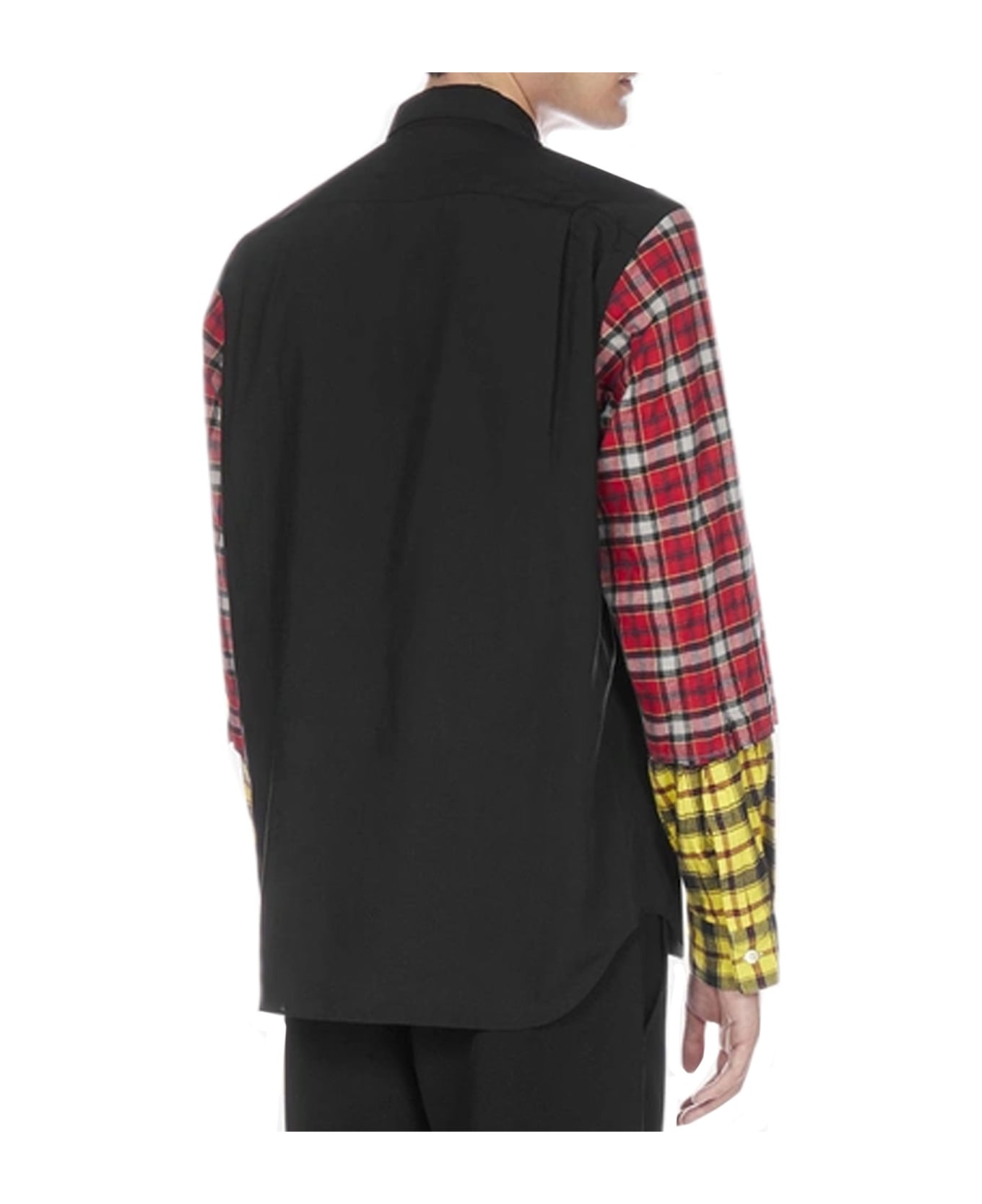 Comme des Garçons Checked Sleeve Shirt - Black