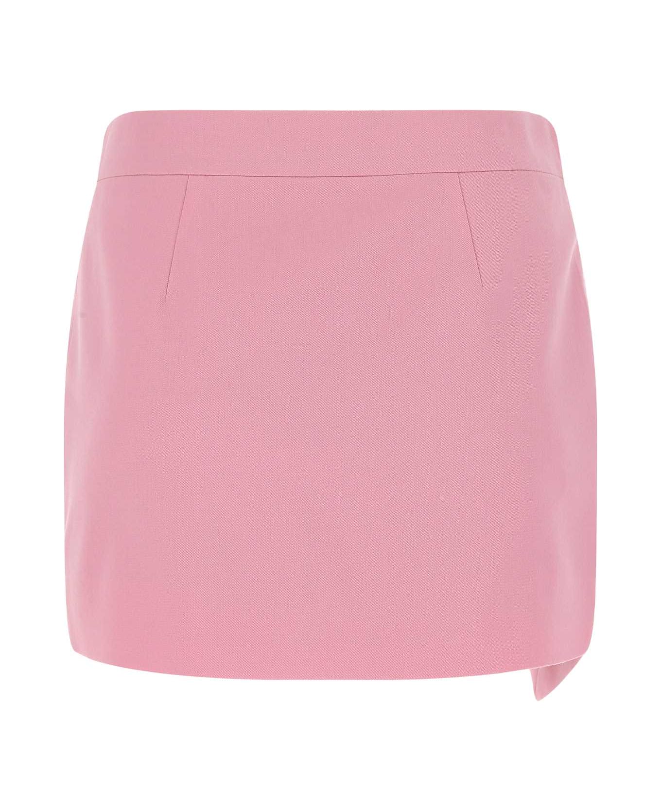 The Attico Pink Stretch Wool Cloe Mini Skirt - 188