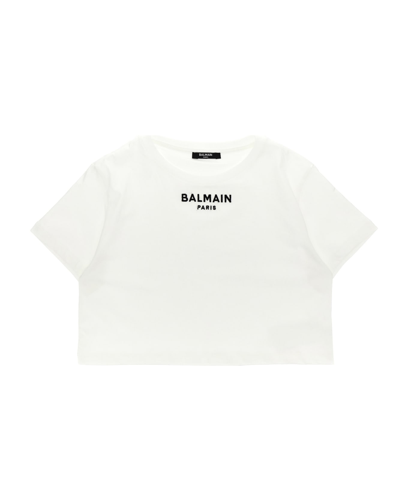 Balmain Logo Embroidery T-shirt - Bianco