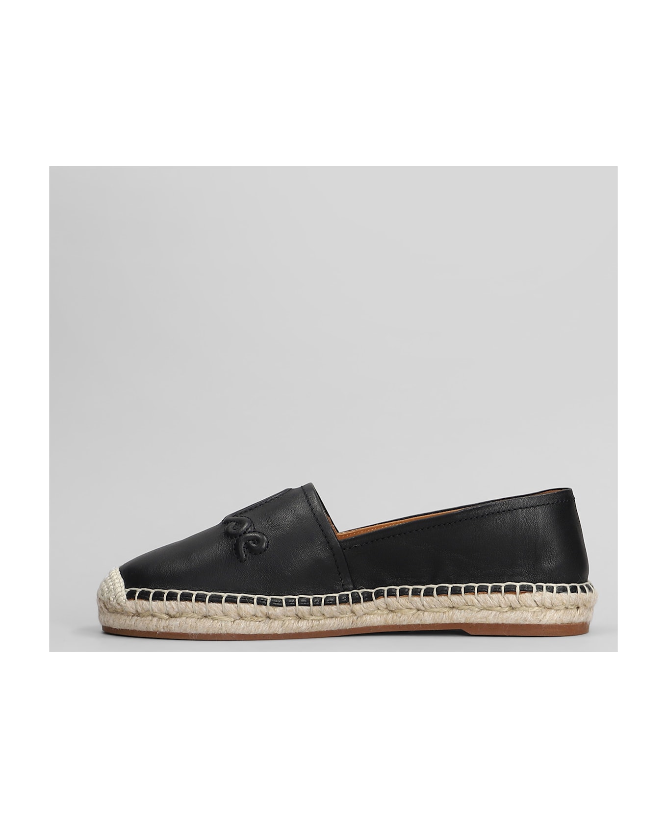 Chloé Isla Espadrilles In Black Leather - black