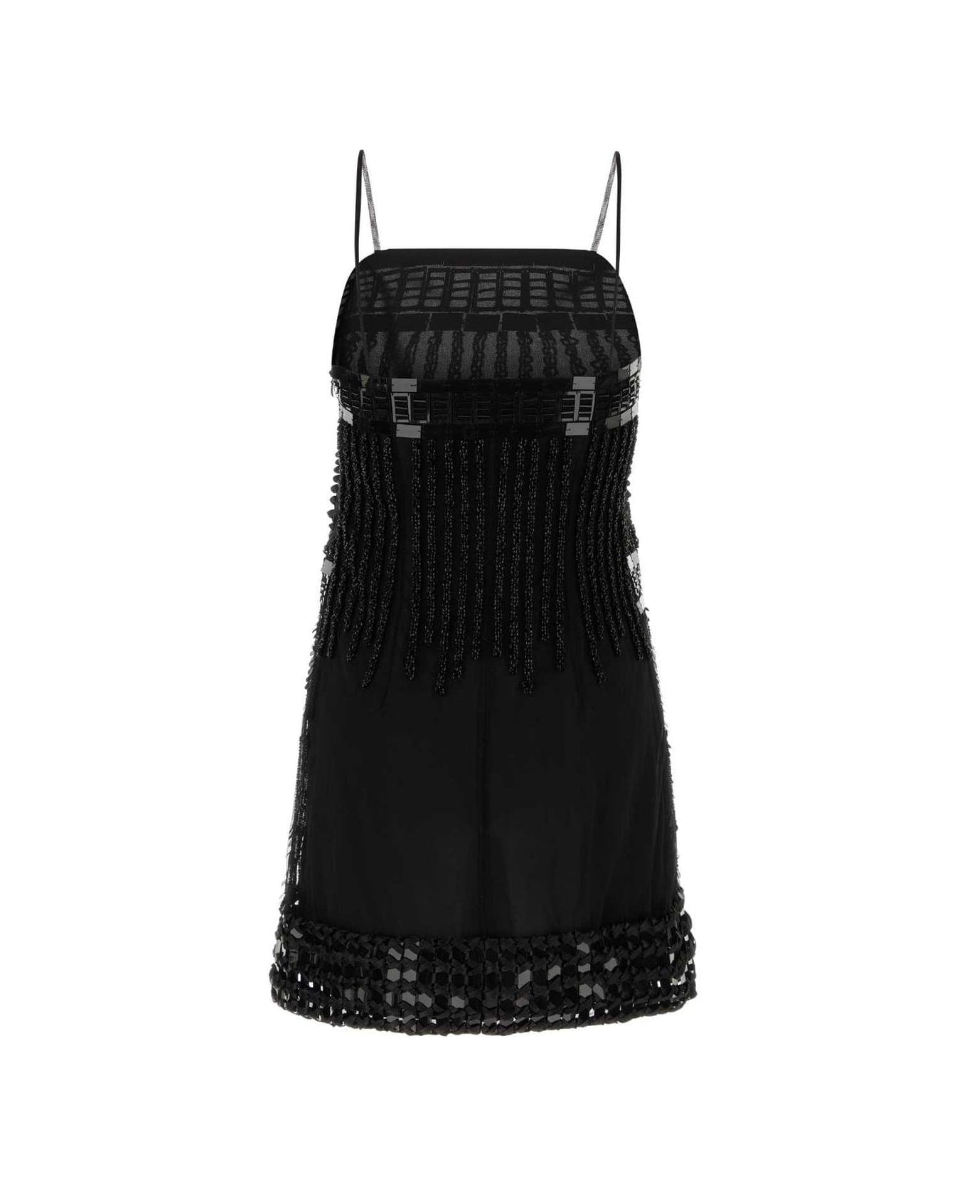 Alberta Ferretti Sequin Embellished Sleeveless Dress - Nero