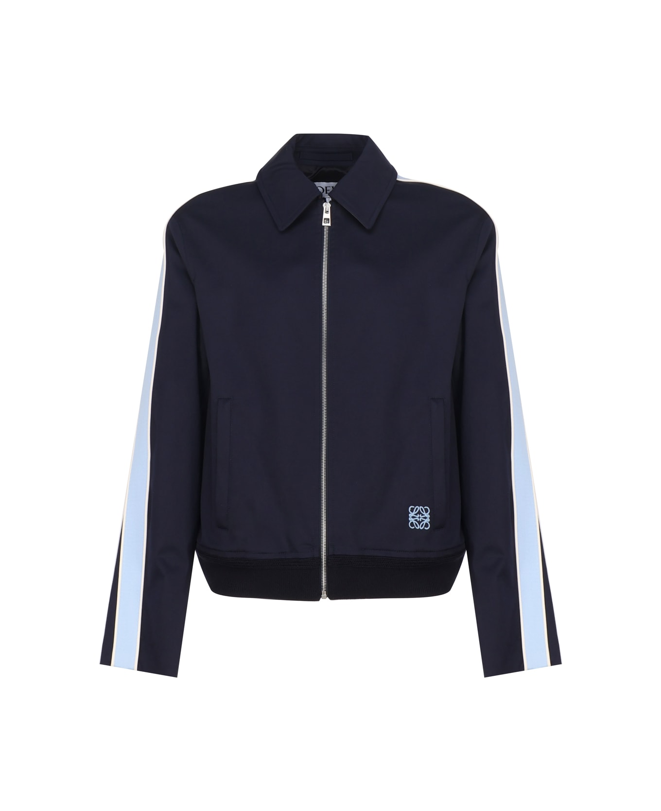 Loewe Jacket With Zip And Side Band - Blue
