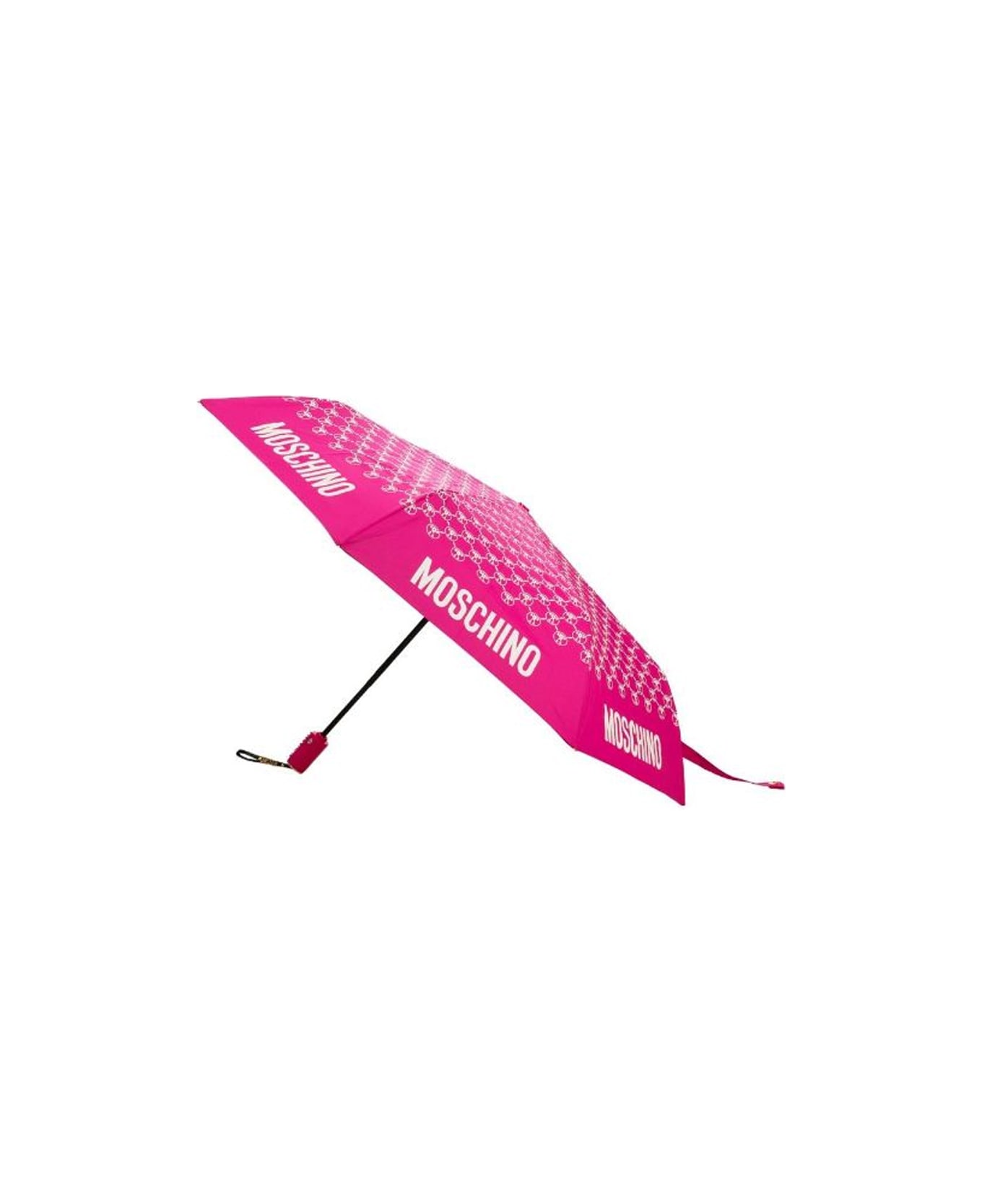 Moschino Dqm Allover Mini Aoc Umbrella - J Fuchsia Box Logo