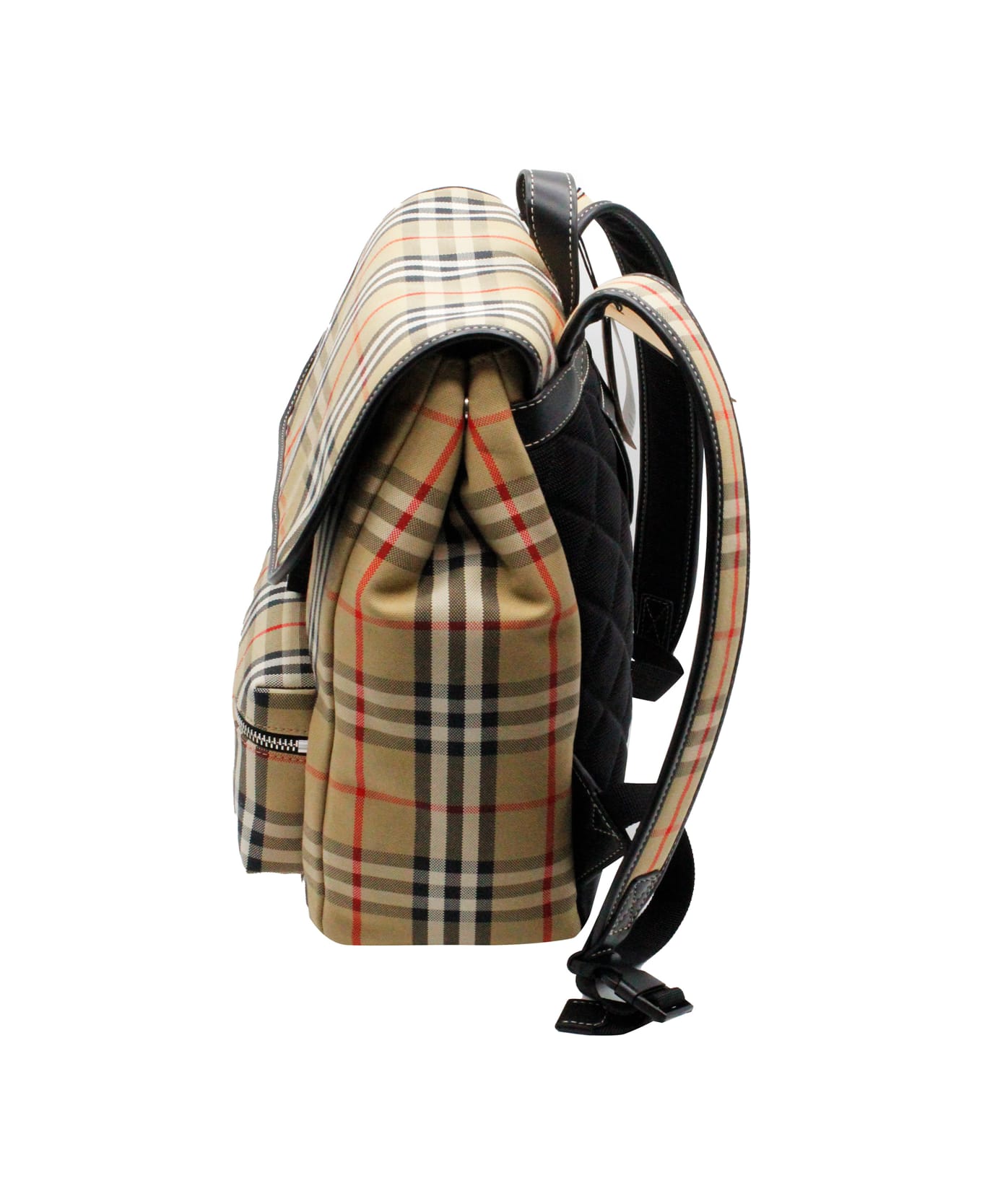Burberry Backpack In Organic Cotton Fabric With Vintage Check Motif With Adjustable Shoulder Straps. - Beige アクセサリー＆ギフト