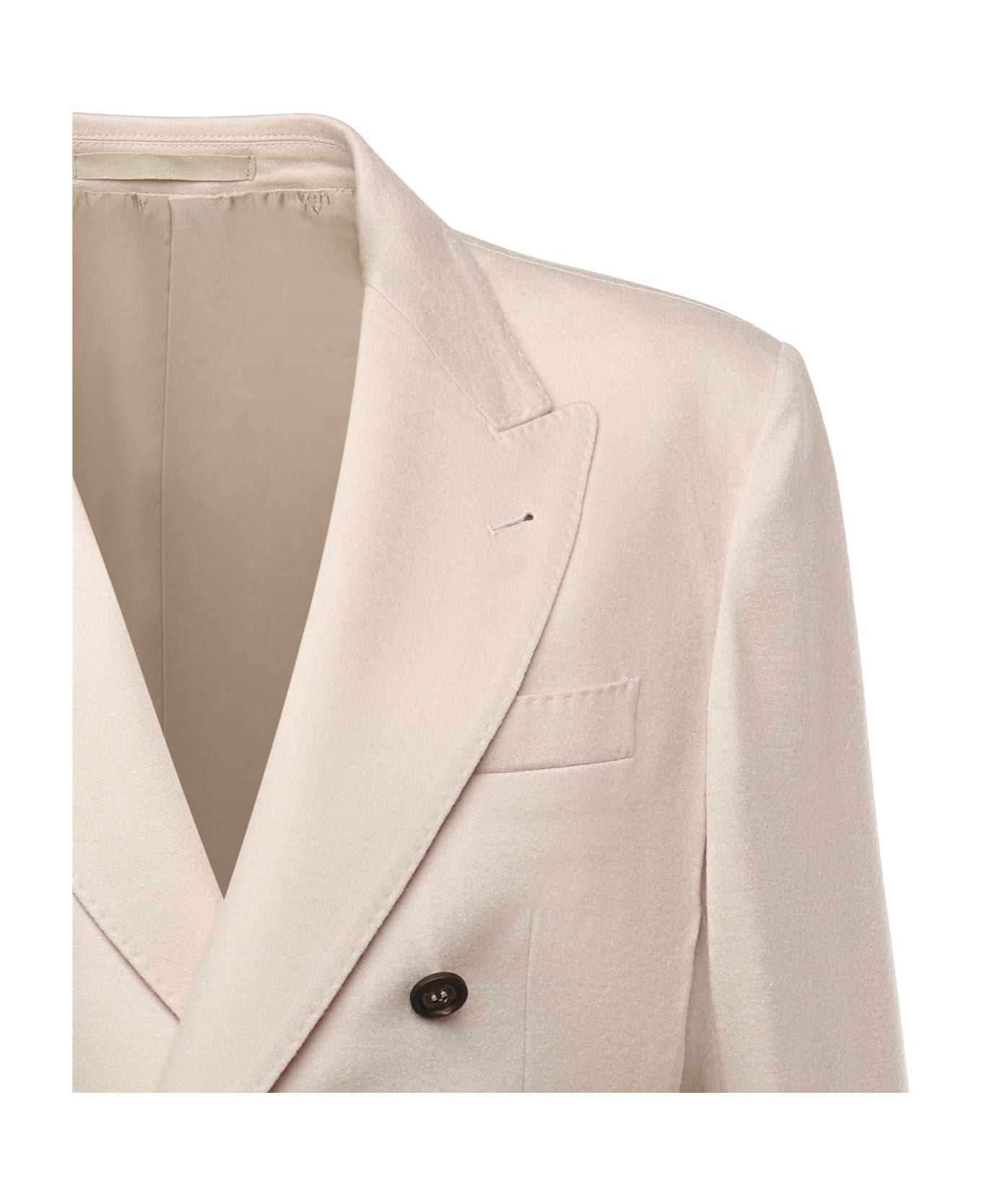 Eleventy Double-breasted Wool Jacket - SAND