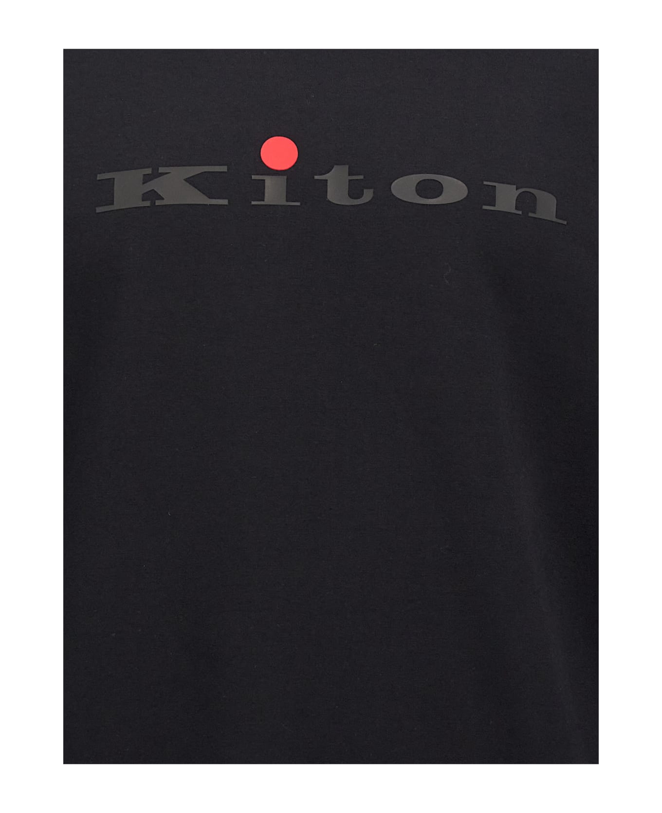 Kiton Logo Print Hoodie - Black   フリース