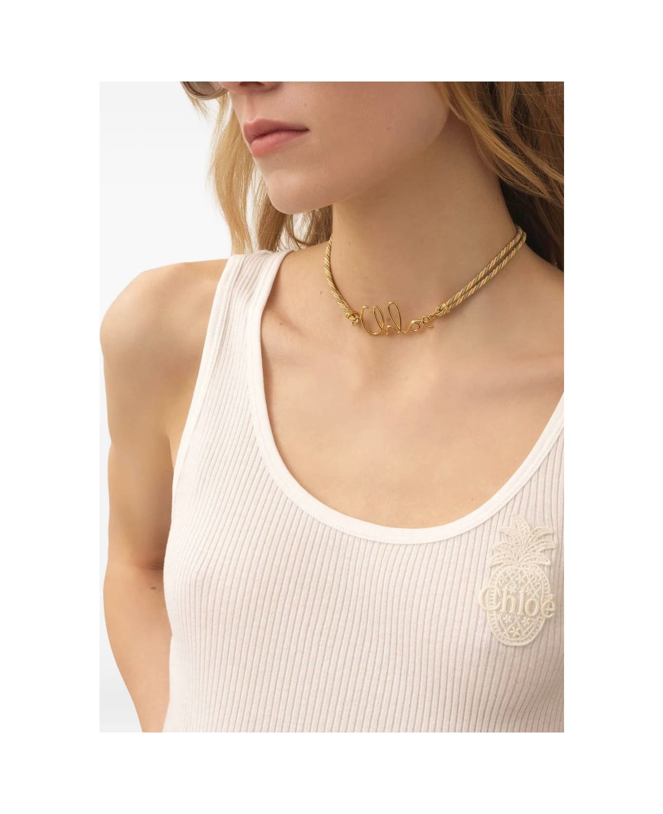 Chloé Logo Necklace - Golden