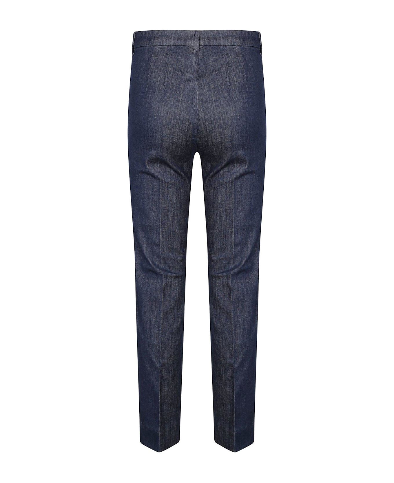 
S Max Mara Pleat Detailed Tapered Pants - DENIM