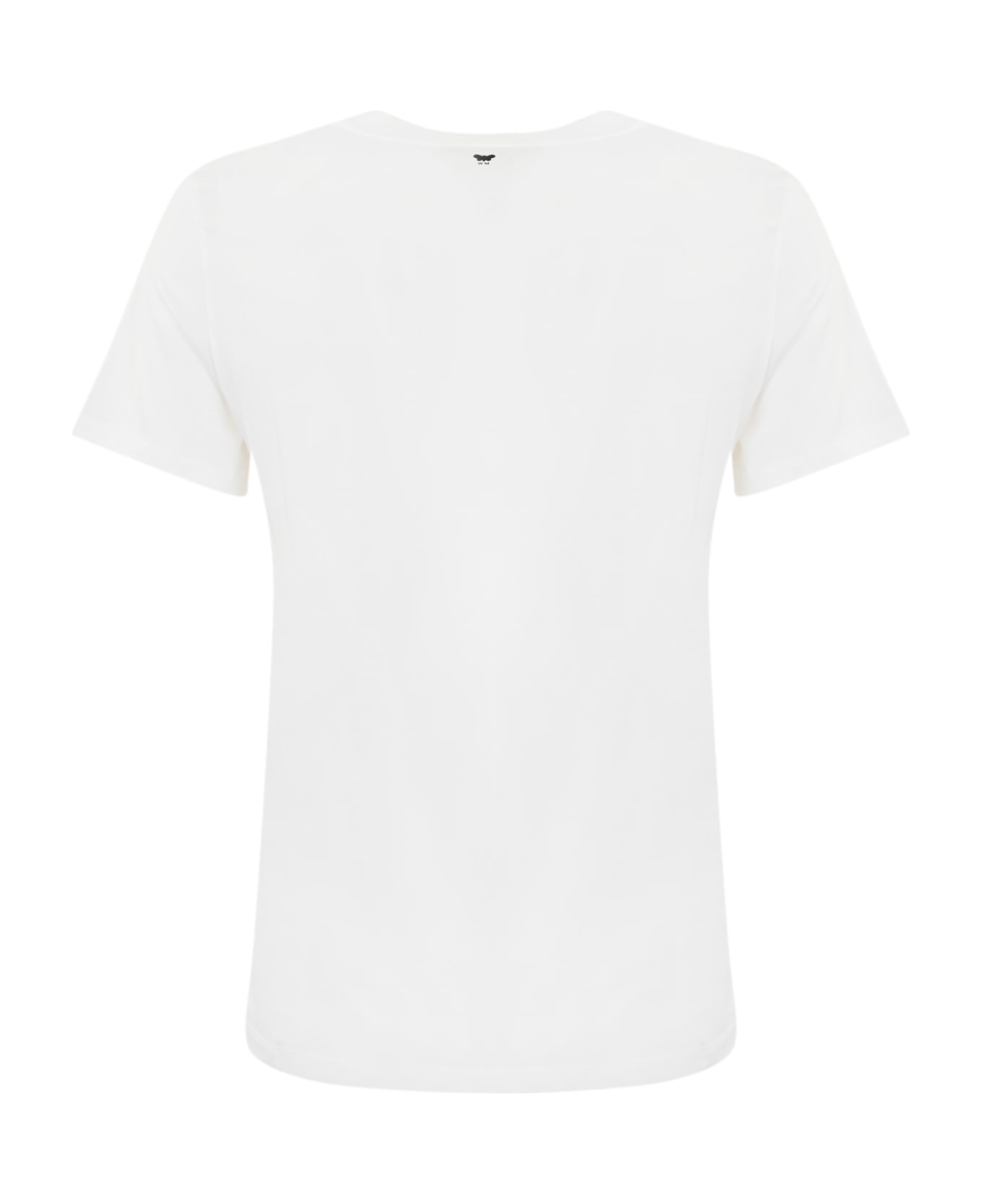 Weekend Max Mara White 'nervi' Cotton T-shirt With Nervers Print - OFF WHITE