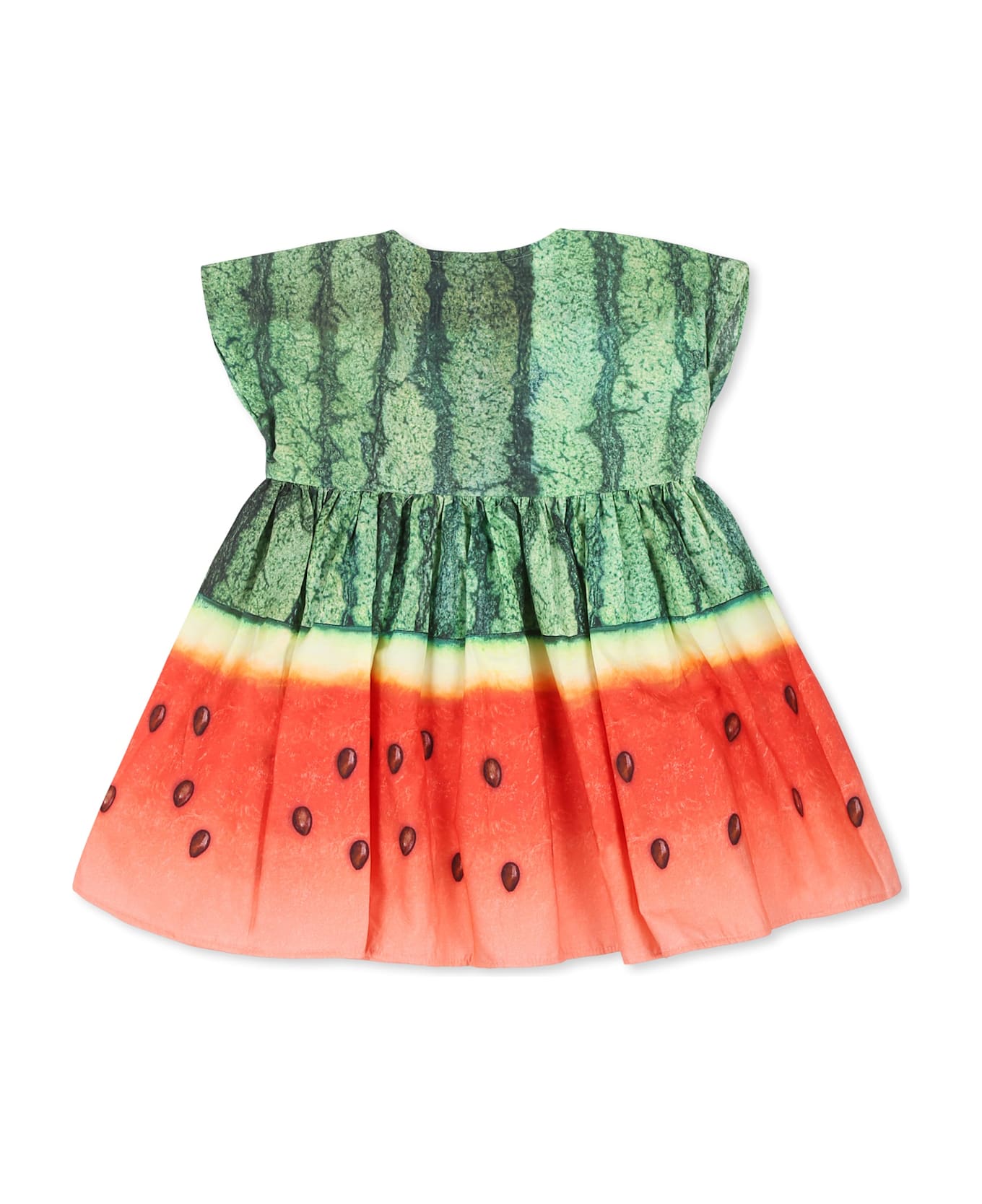 Molo Multicolor Dress For Baby Girl With Watermelon Print - Multicolor