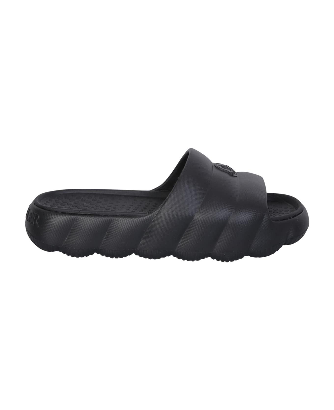 Moncler Lilo Black Quilted Slides - Black
