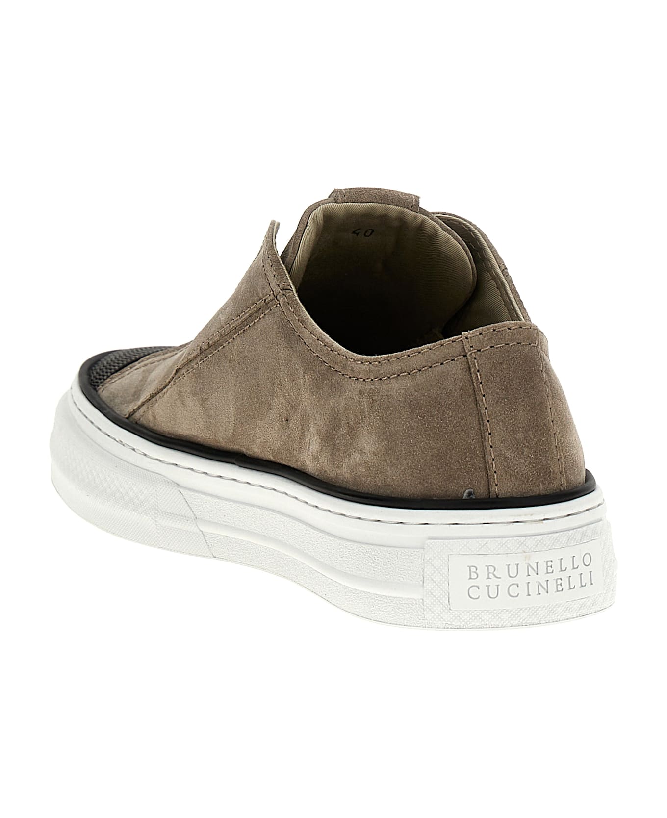 Brunello Cucinelli 'precious Toe' Sneakers - Beige