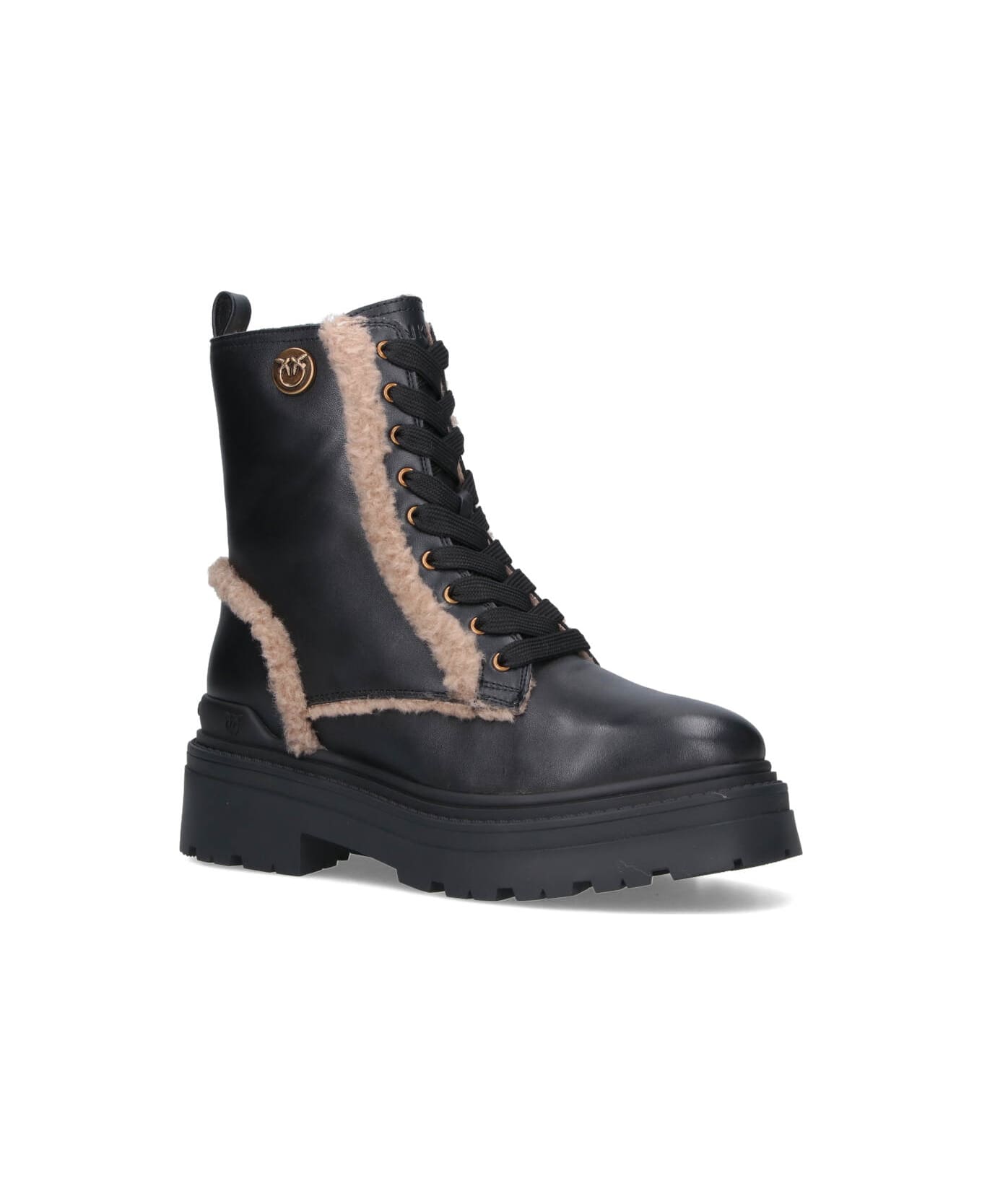 Pinko Leather Ankle Boots - Black  
