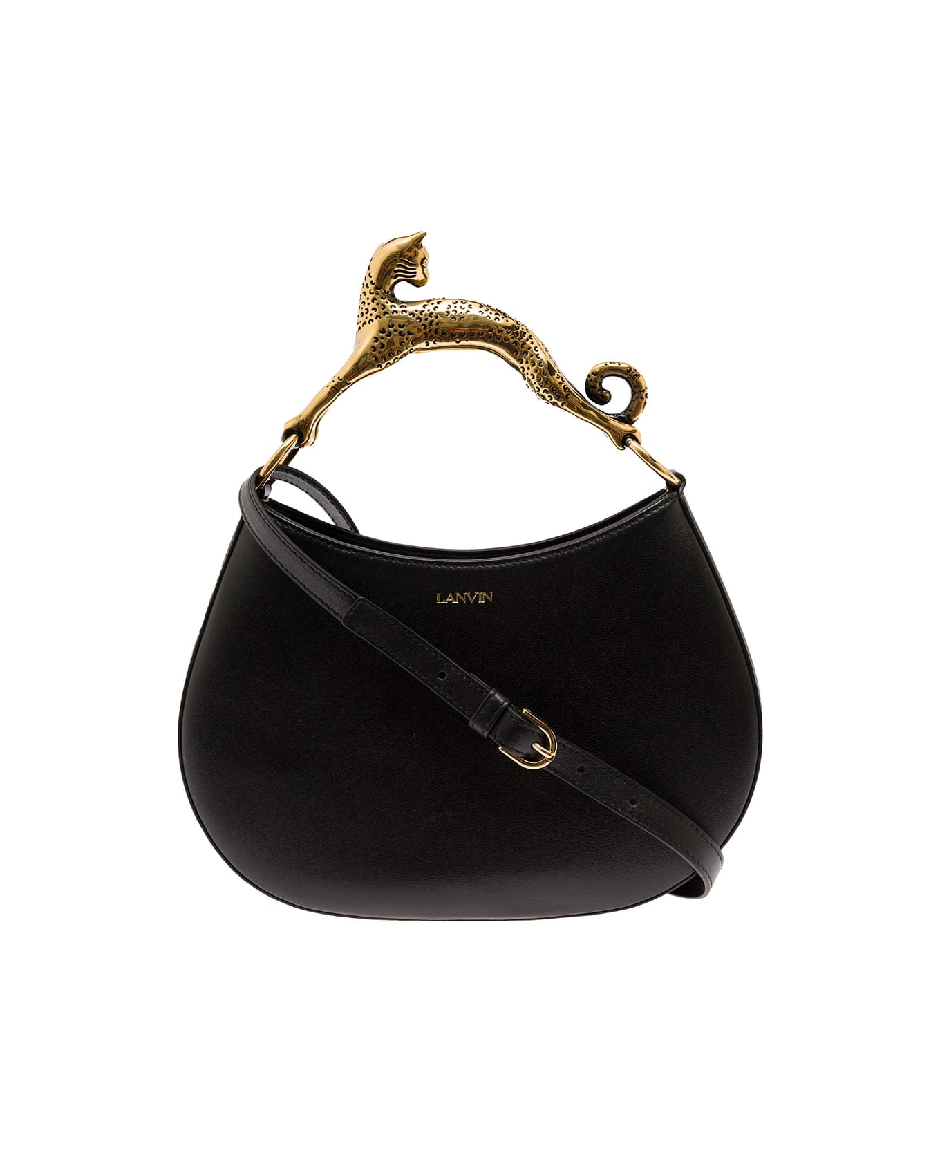 Lanvin Hobo Cat Black Leather Handbag Lanvin Woman - Black トートバッグ