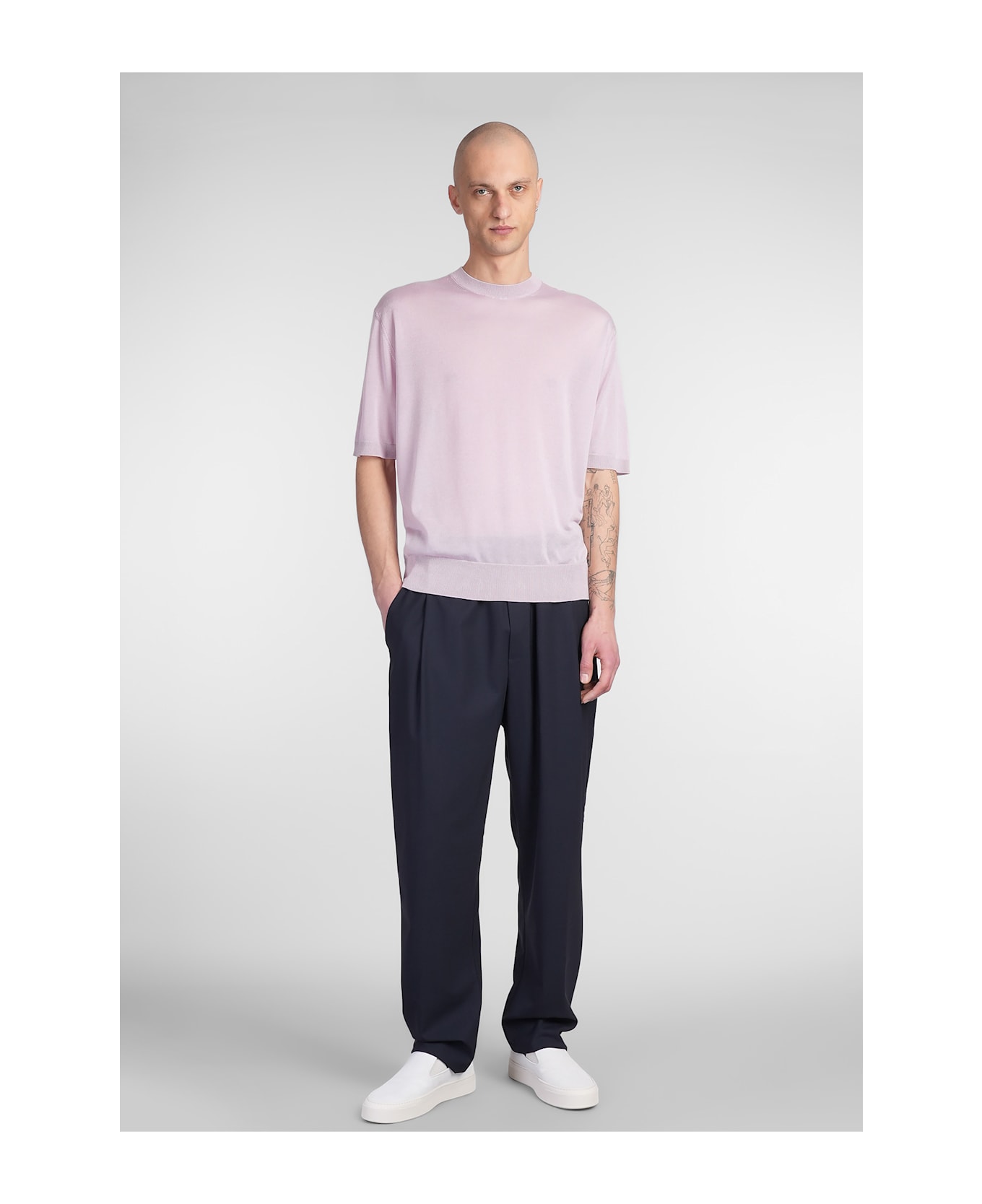 Laneus T-shirt In Lilla Wool And Polyester - Lilla