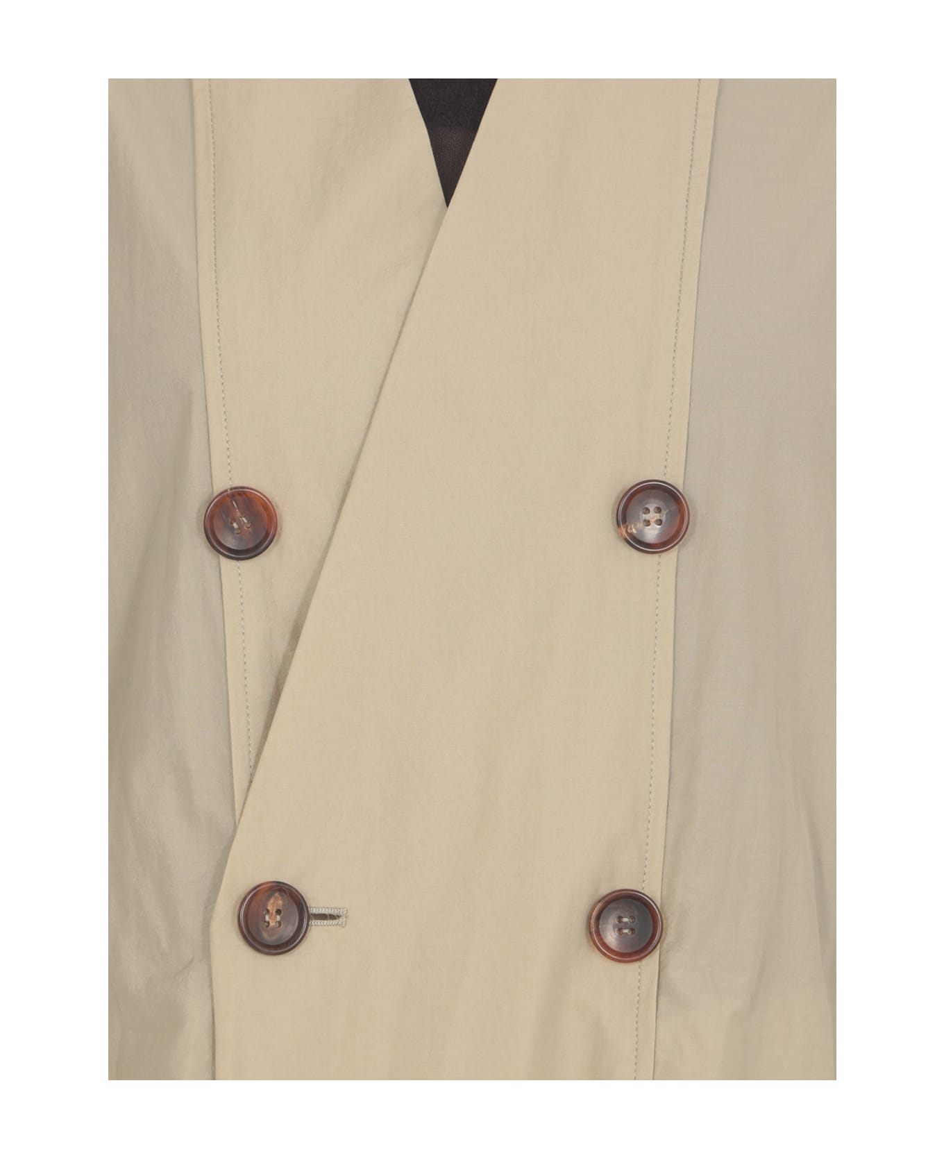 Philosophy di Lorenzo Serafini Cotton Blend Double-breasted Overcoat - Beige レインコート