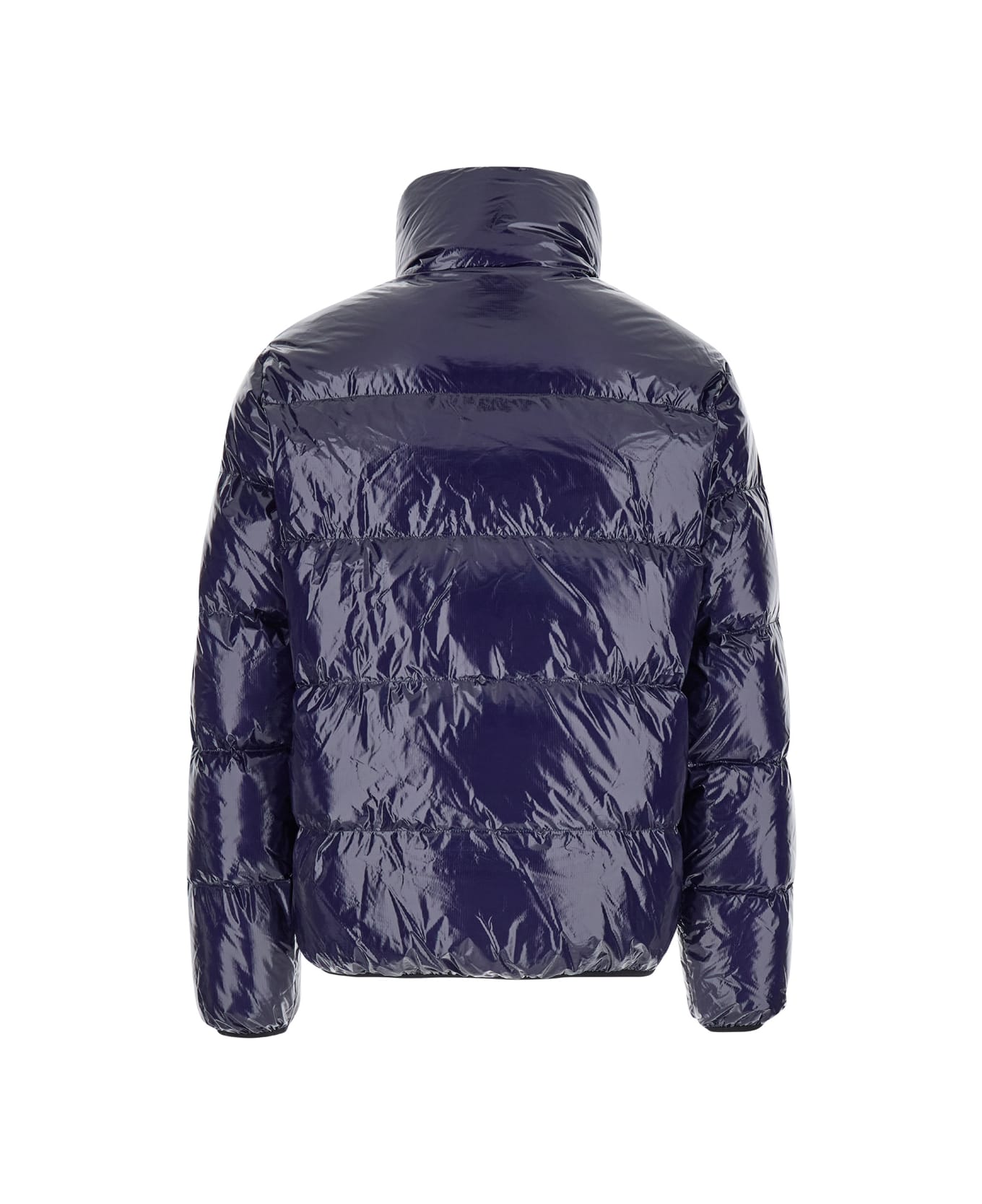 Dsquared2 Blue Down Jacket With Logo Patch On The Front In Tech Fabric Man - Blu