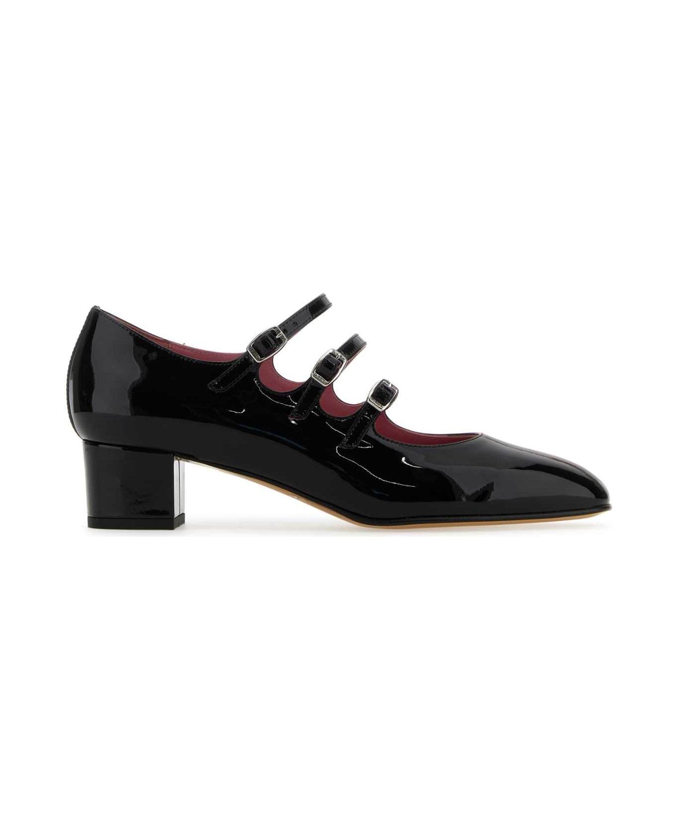 Carel Black Leather Kina Pumps - BLACK