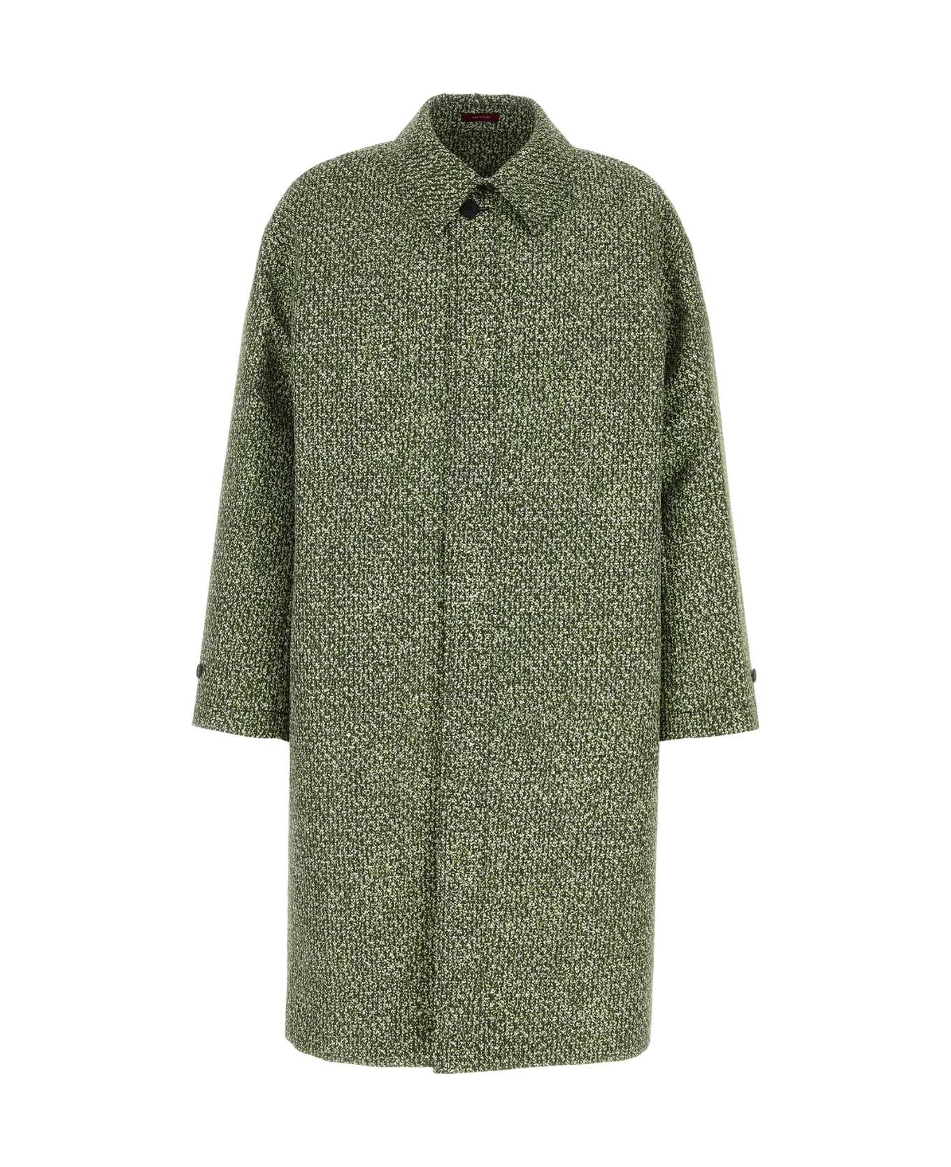 Gucci Printed Poplin Coat - GREENWHITEMC