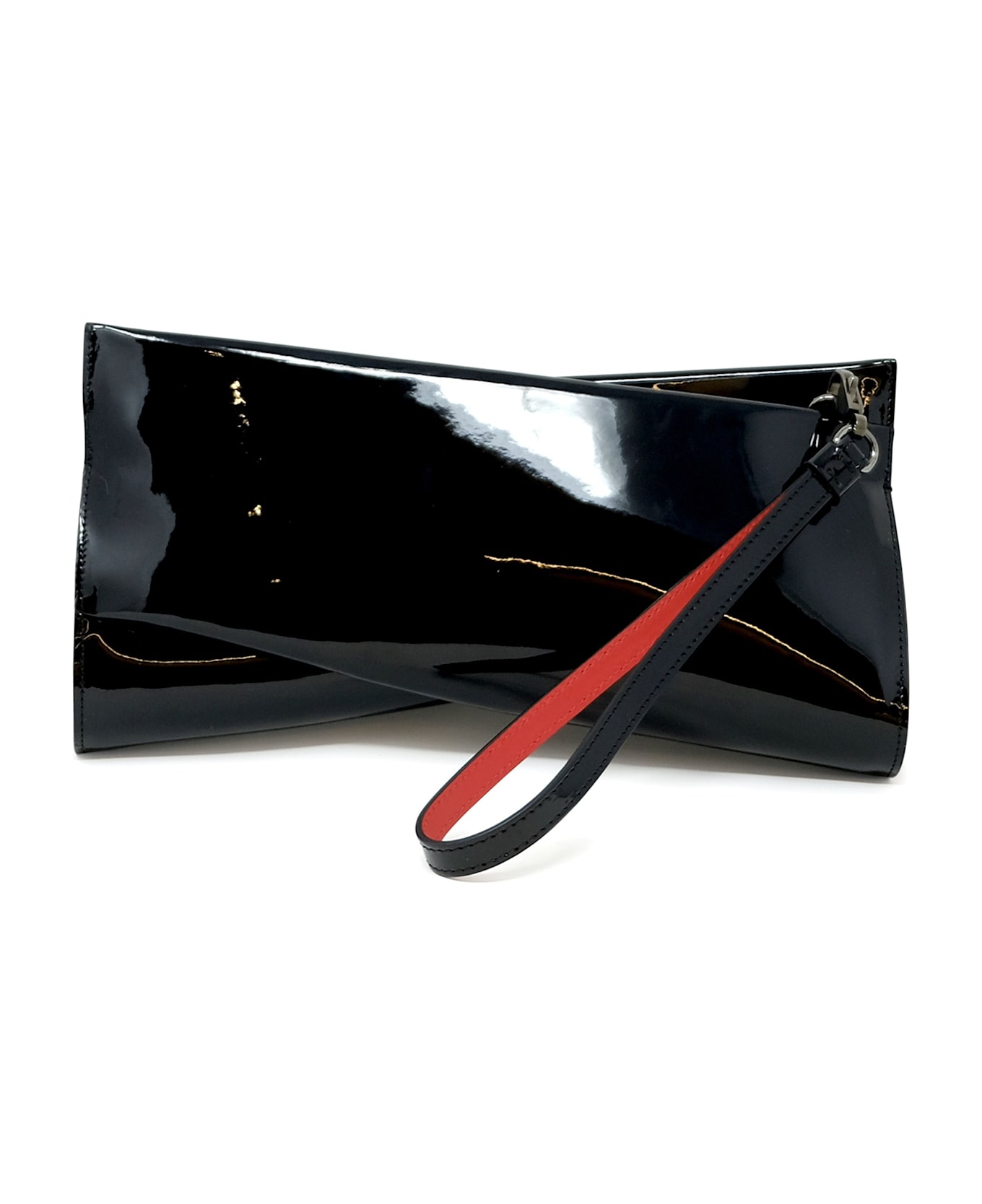 Christian Louboutin Black Patent Leather Loubitwist Clutch Bag - Black