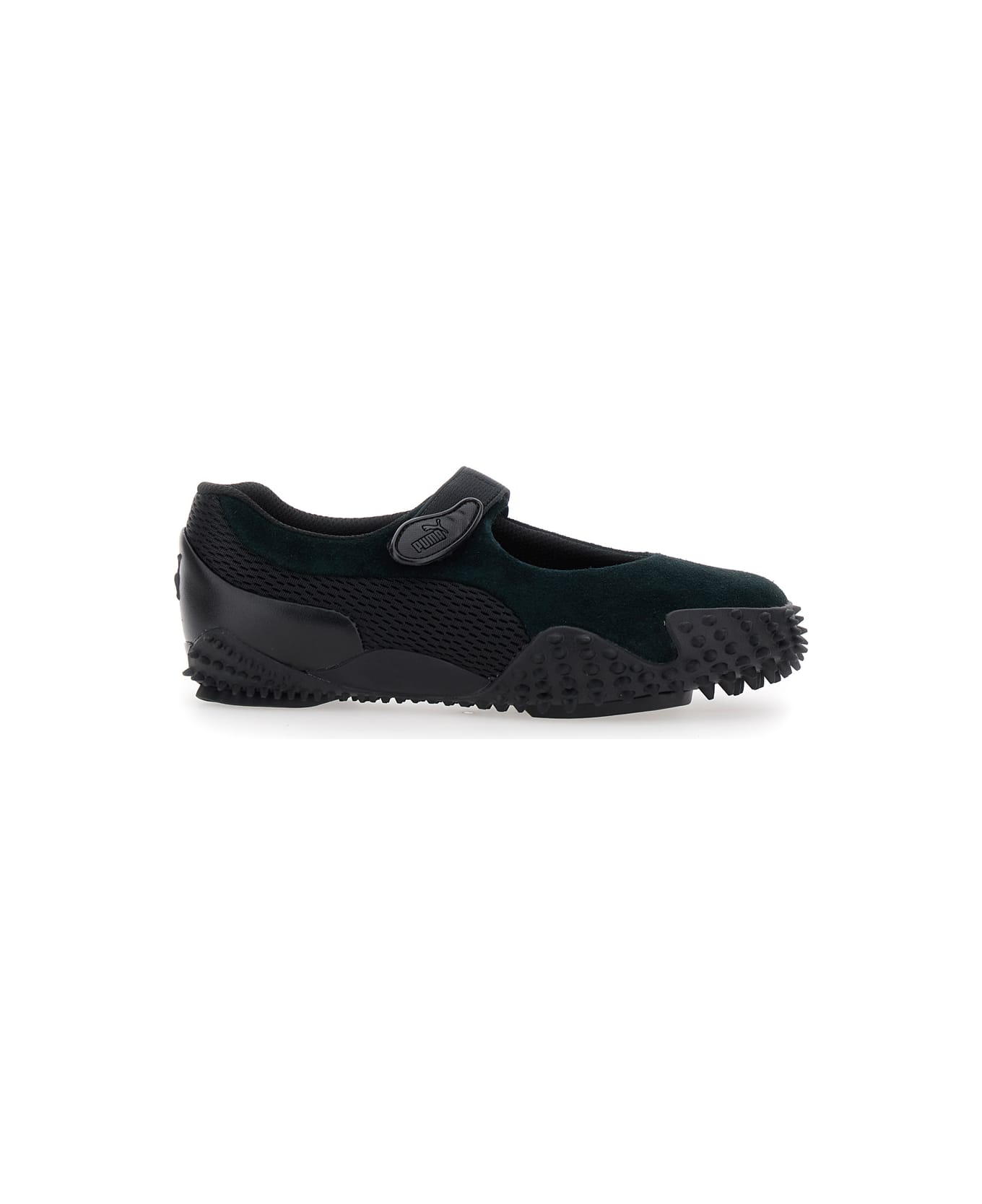 Puma 'mostro Fey' Black Sneakers With Touch-strap Closure And Rubber Sole With Cleats In Suede And Mesh Man - Black