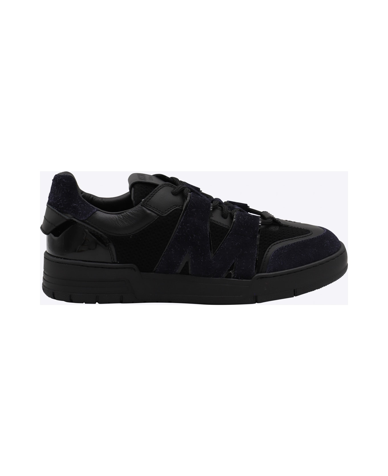 Moschino Black Leather Sneakers - Black