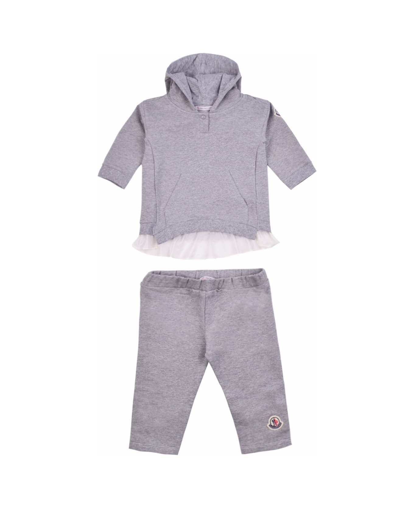 Moncler Cotton Sweatshirt And Trousers - Grey